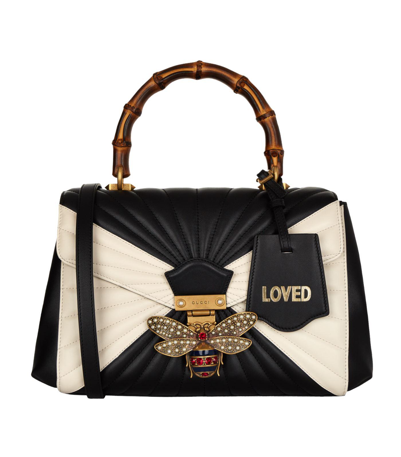 Gucci Queen Margaret Bamboo Top Handle Bag in Black | Lyst UK