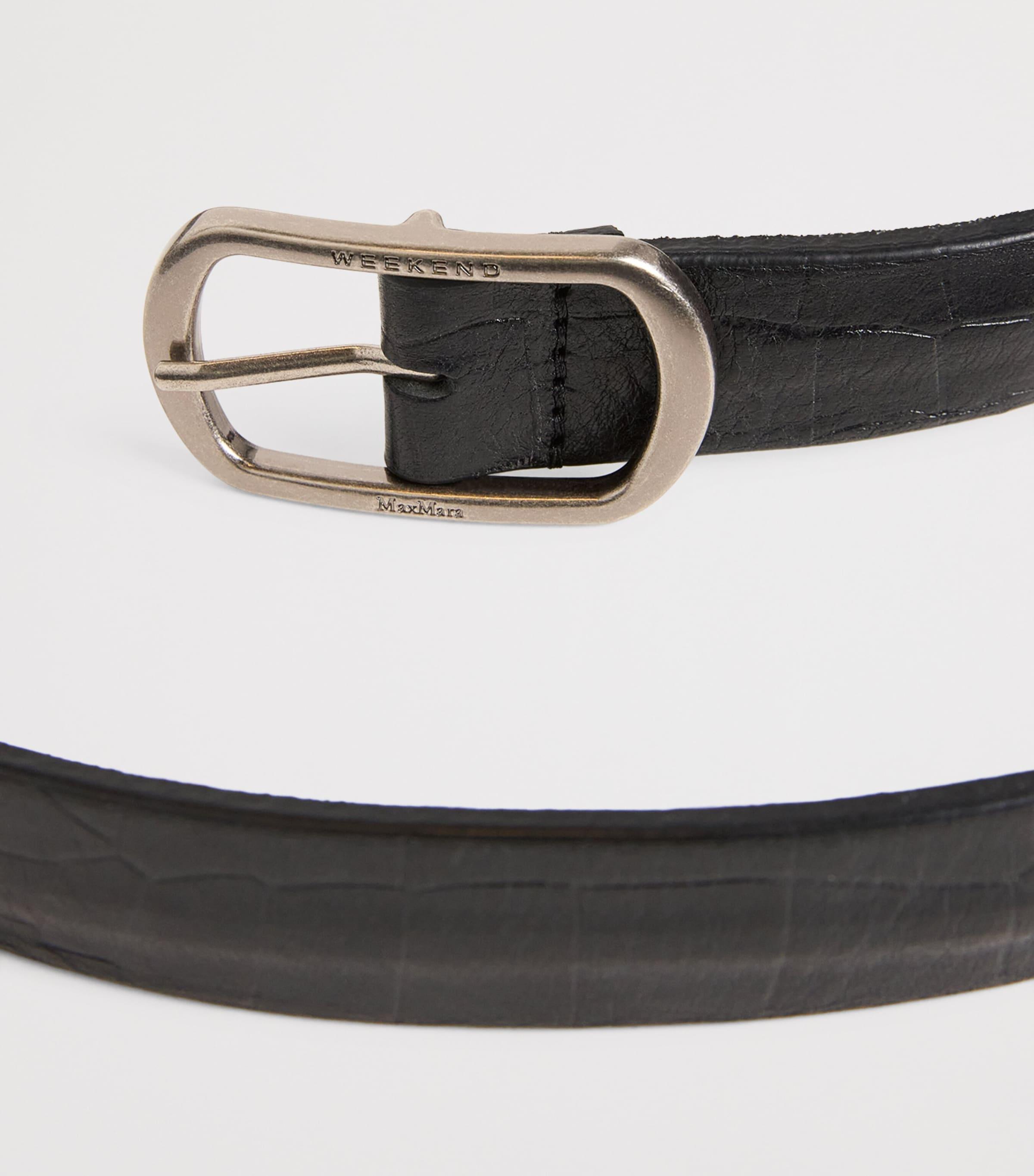 MaxMara Croc Embossed Belt Crocodile-print leather belt, black | Weekend Max Mara main image 2