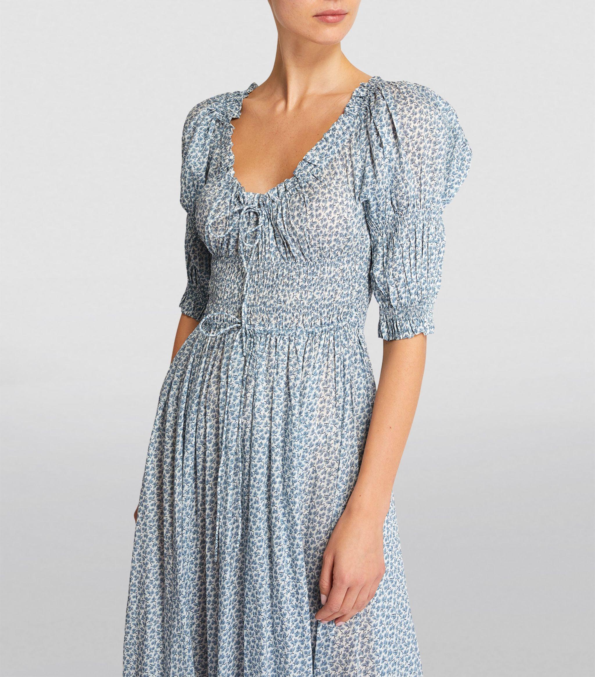 Doen Den Floral Ischia Midi Dress in Blue | Lyst