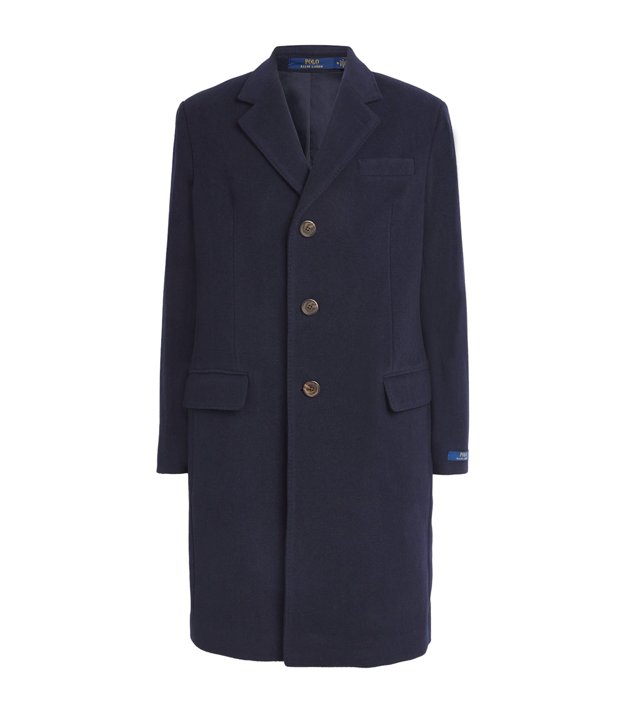 Polo Ralph Lauren Single Breasted Overcoat in Blue for Men Lyst UK