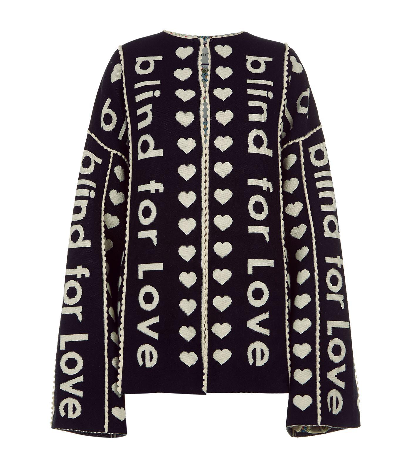 Gucci Blind For Love Cardigan in Black | Lyst