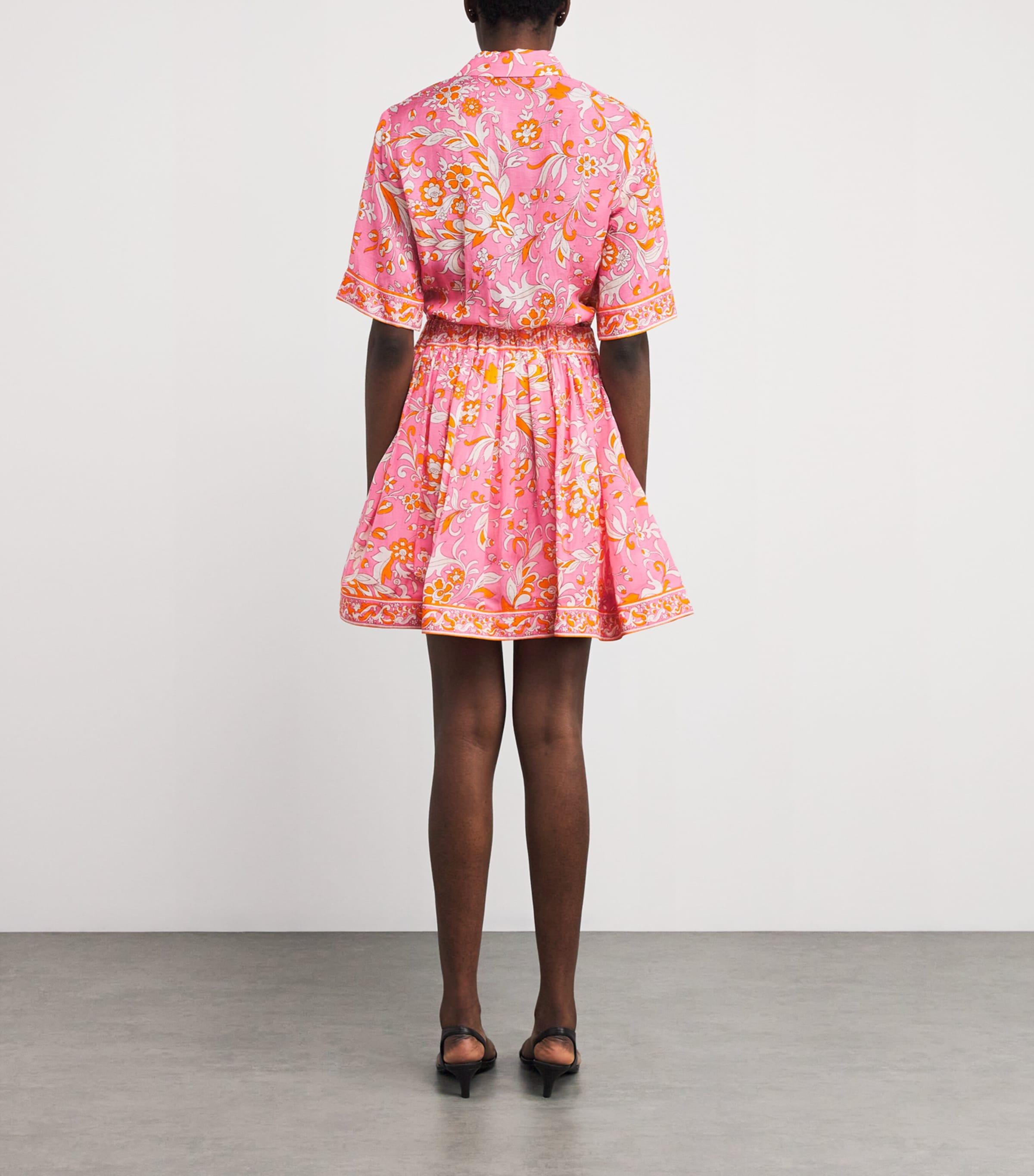 maje pink shirt dress MAJE Pink Purple White Stripe Renali Button-Down Midi Shirt-Dress 2=M
