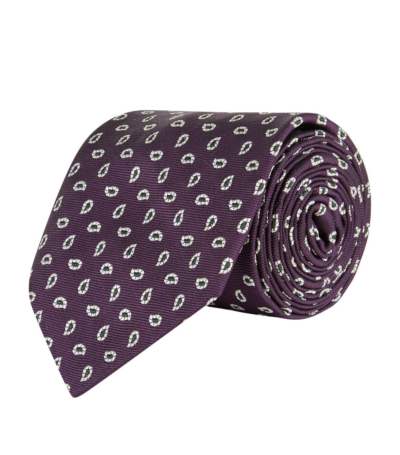 Polo Ralph Lauren Silk Print Tie in Purple for Men - Lyst