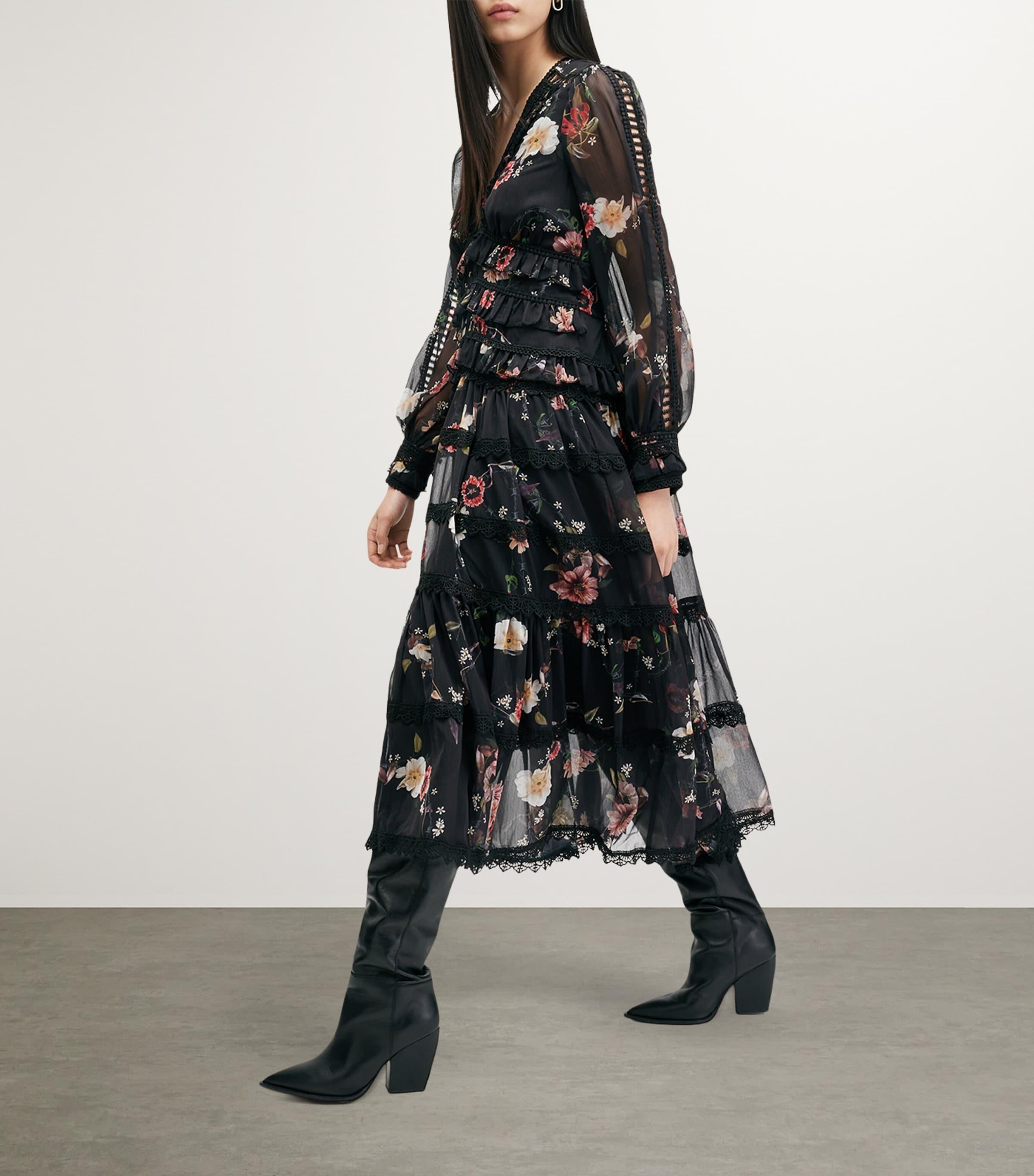 black midi crochet dress self-portrait Crochet Midi Dress