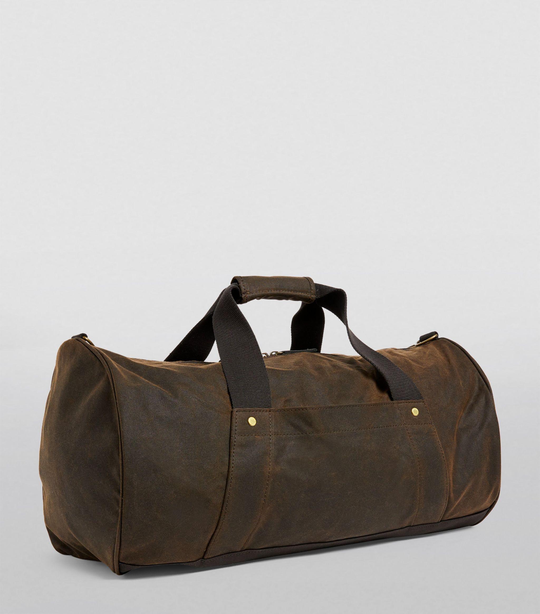 Barbour Waxed Cotton Explorer Duffle Bag in Brown for Men | Lyst