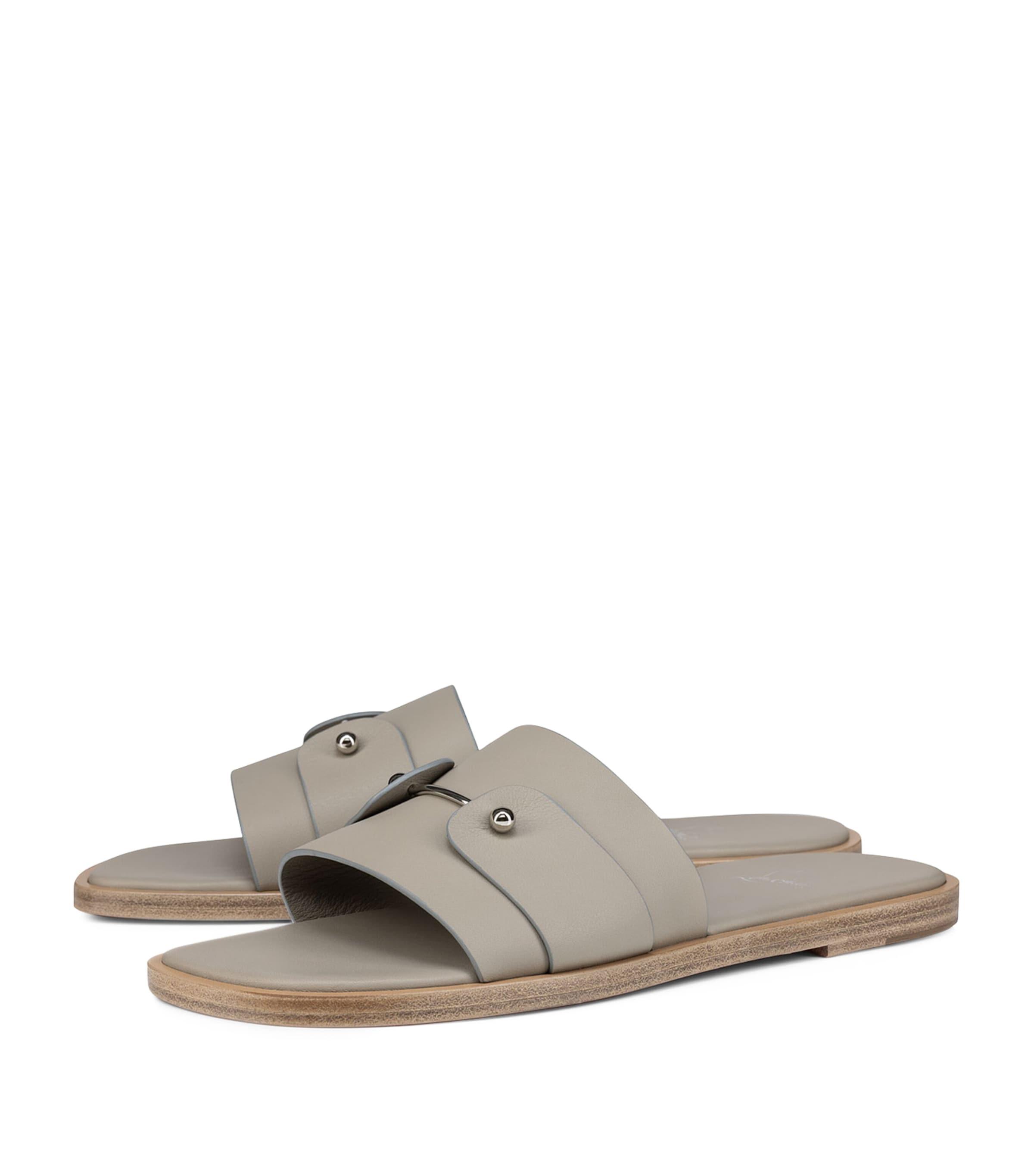 Christian Louboutin Chambelimuly Leather Sandal, Tan Christian Louboutin Men main image 3