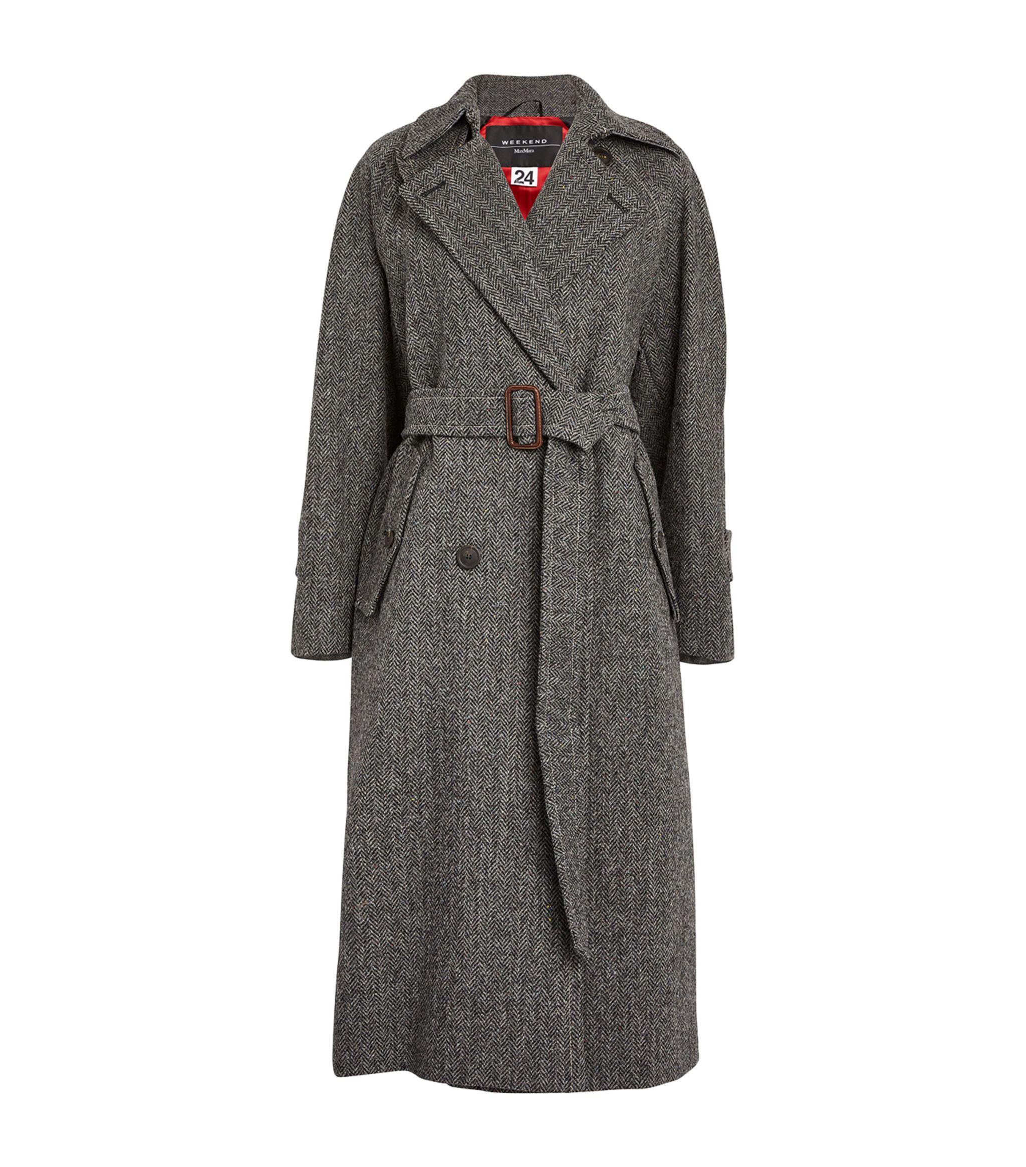 Weekend by Maxmara X 24 By Kate Phelan Harris Tweed Coat in Gray