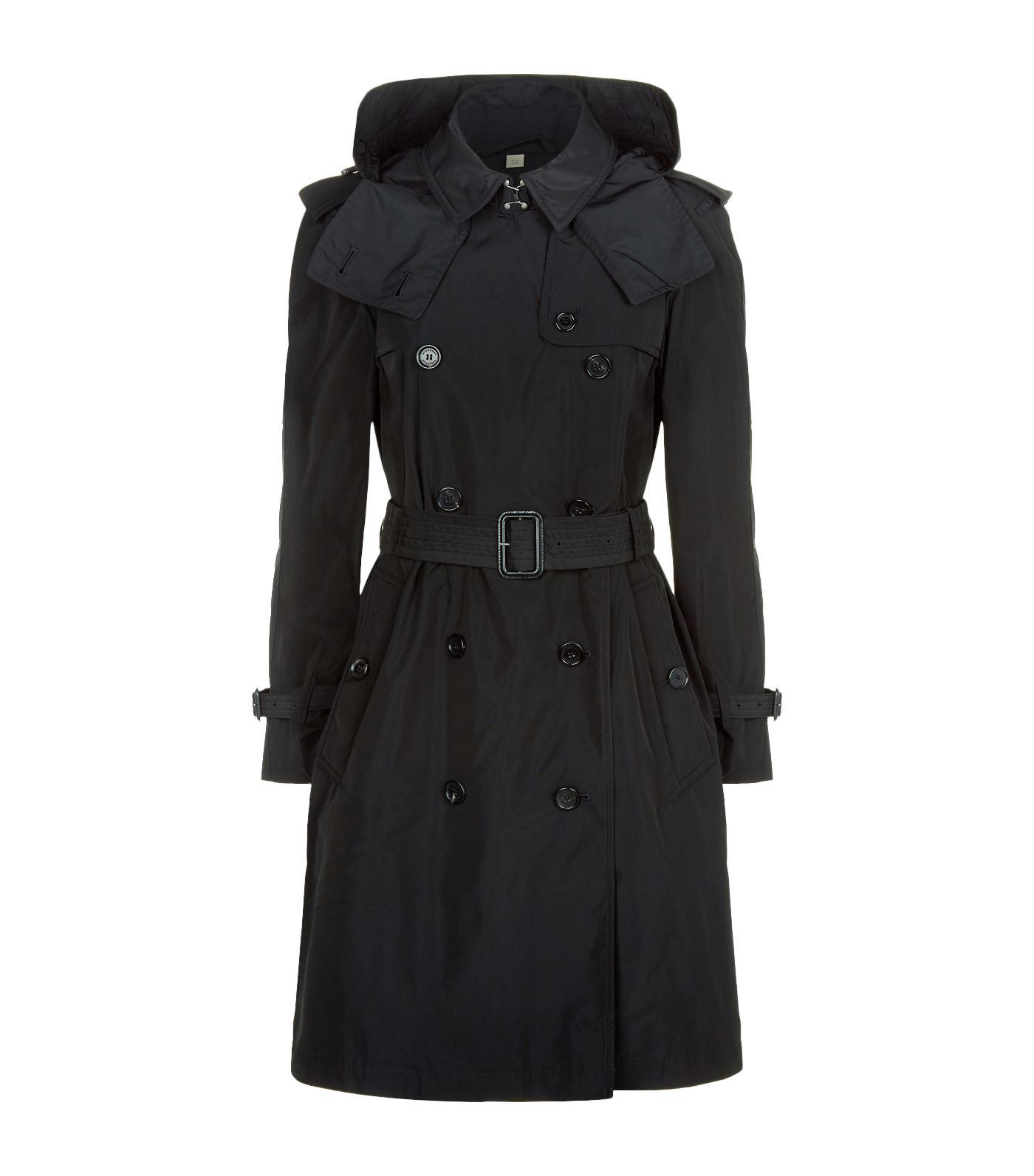 Burberry Amberford Hooded Trench Coat in Black - Lyst