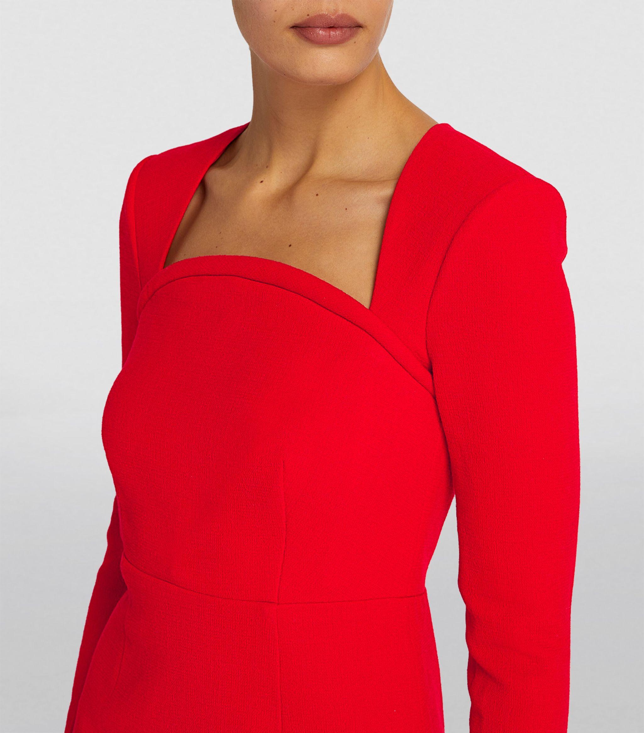 Roland Mouret Crepe Moon Mini Dress in Red | Lyst Roland Mouret Crepe Moon Mini Dress in Red | Lyst