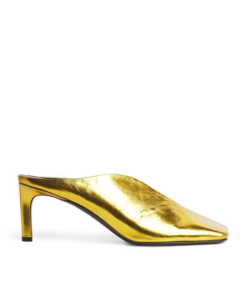 Jil Sander Leather Square-Toe Mules 40 in Yellow | Lyst Jil Sander Leather Square-Toe Mules 40 in Yellow | Lyst