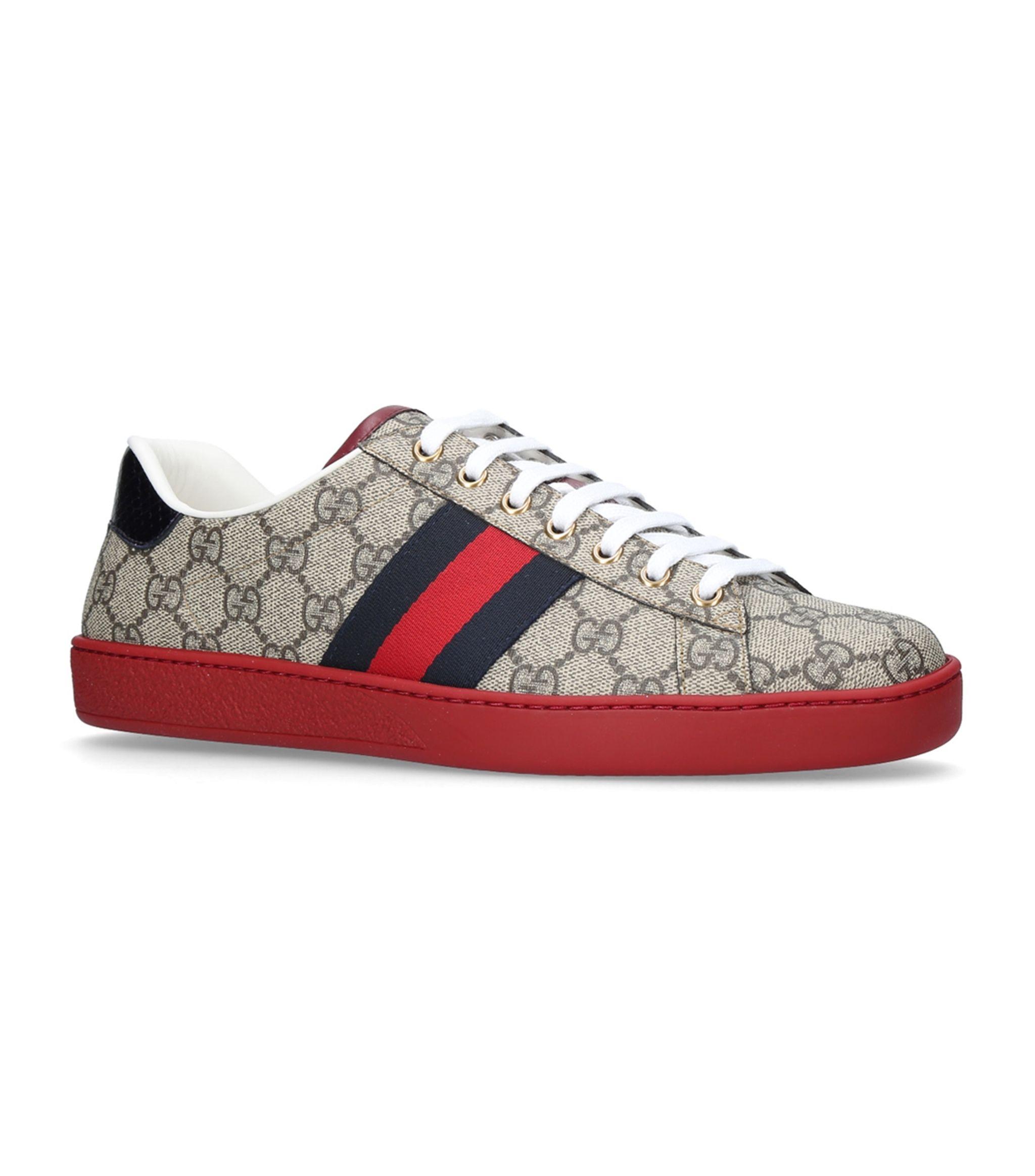 Gucci Ace GG Supreme Canvas Sneaker in Red for Men - Save 24% - Lyst
