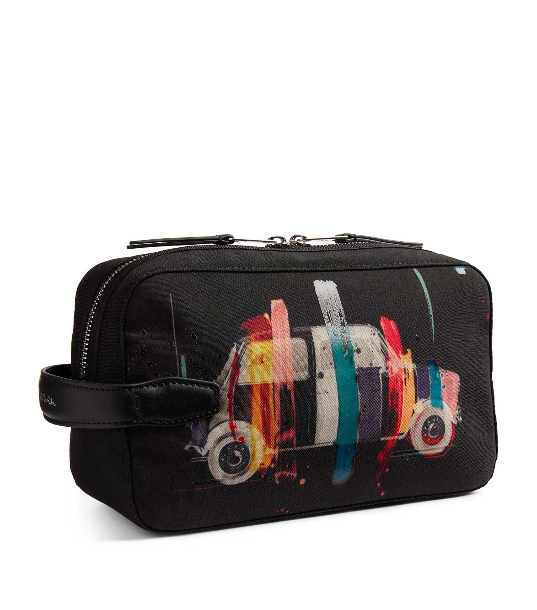 Mens Bags Toiletry bags and wash bags Paul Smith Synthetic Printed Zipped Wash Bag in Black for Men 