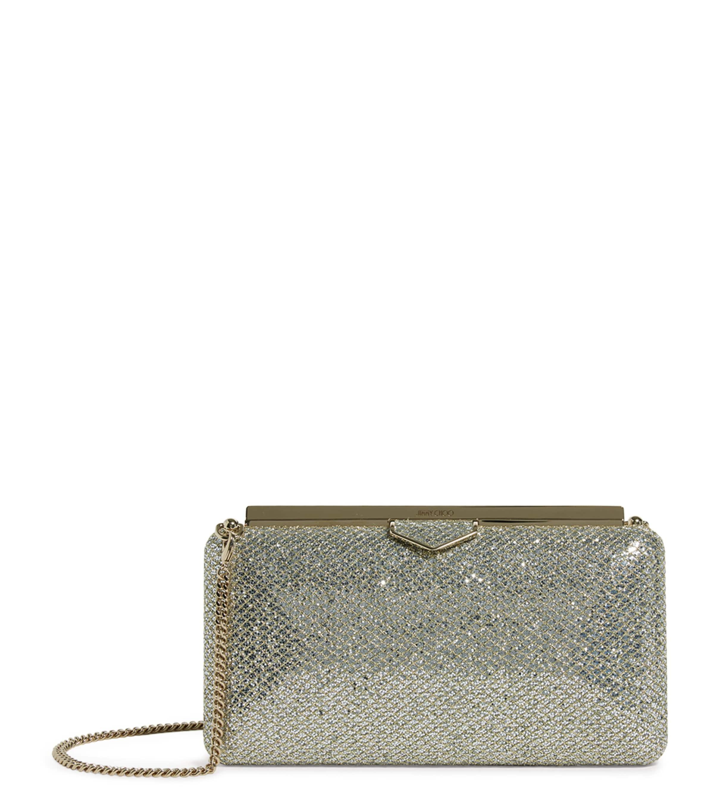 Jimmy Choo Ellipse Glitter Clutch Bag in Gray Lyst - Main Image