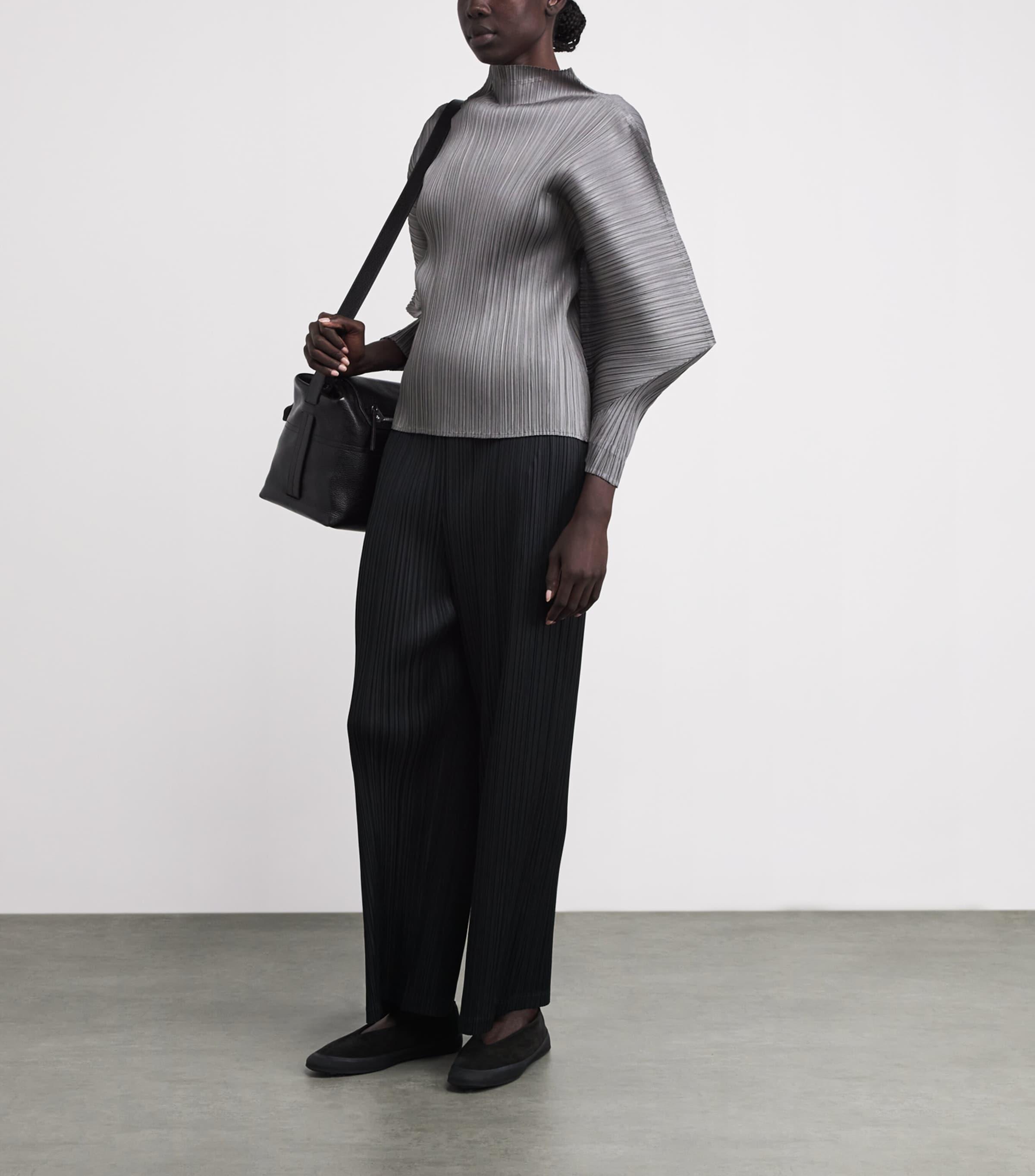 Pleats Please Issey Miyake Skyline High-Neck Top in Gray | Lyst