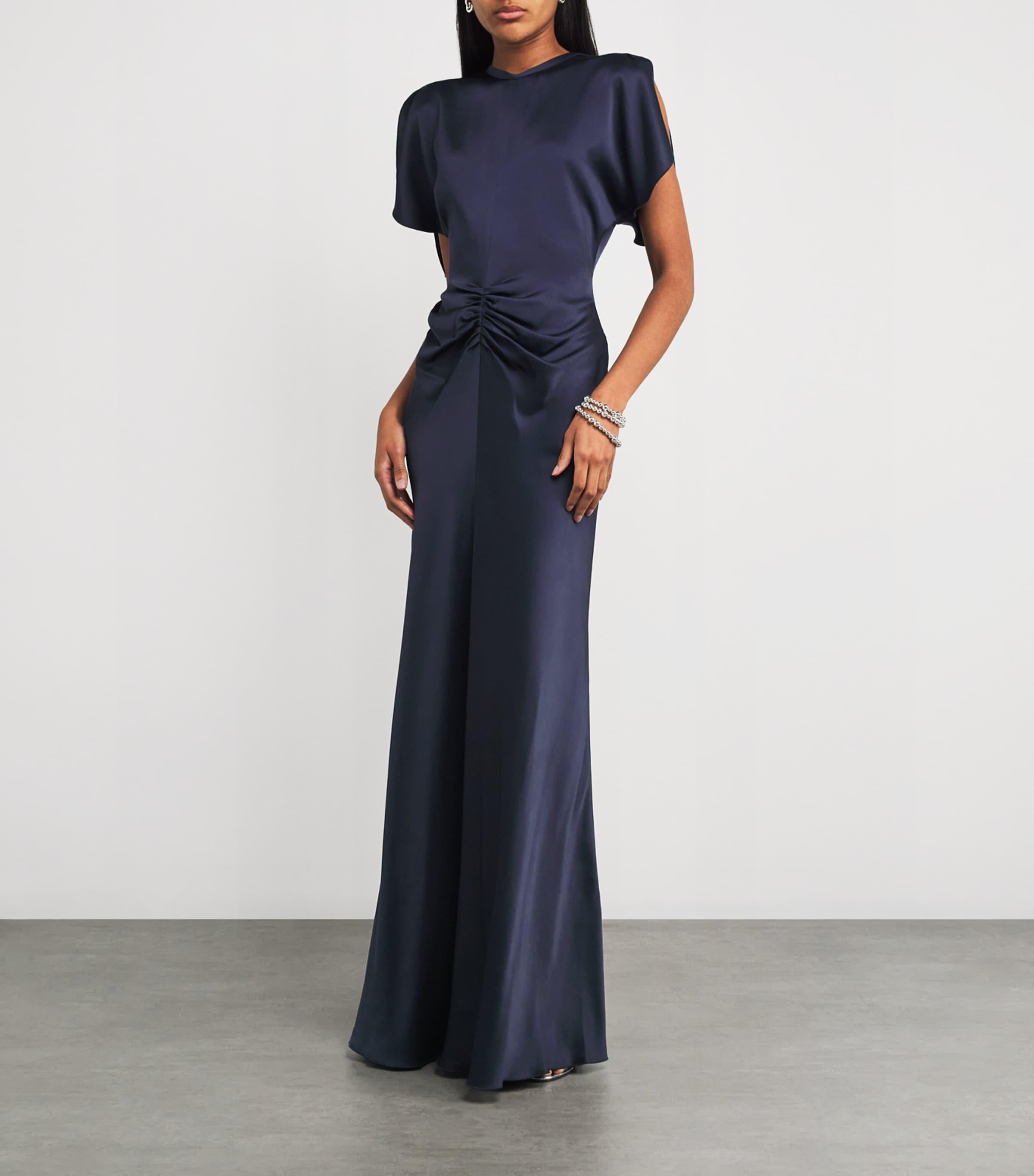 green emerald velvet dress Exclusive Gathered Waist Midi Dress by Victoria Beckham main image 1