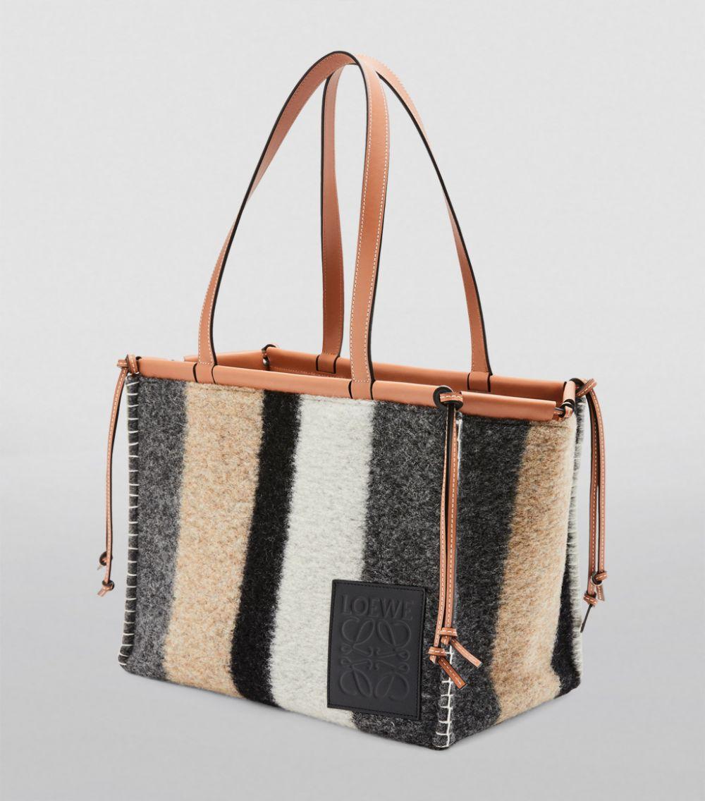 Loewe Luxury Small Cushion Tote in Anagram jacquard and calfskin