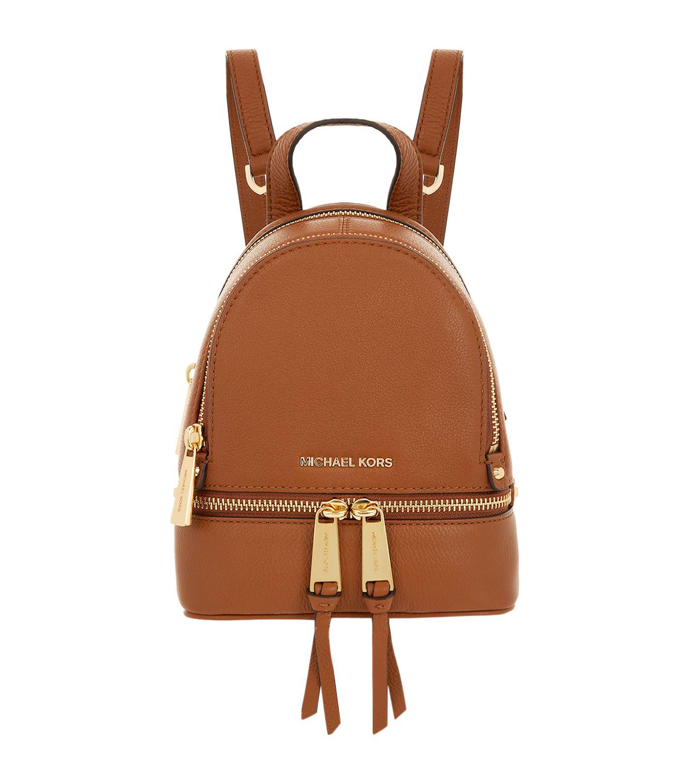 michael kors rhea mini backpack brown