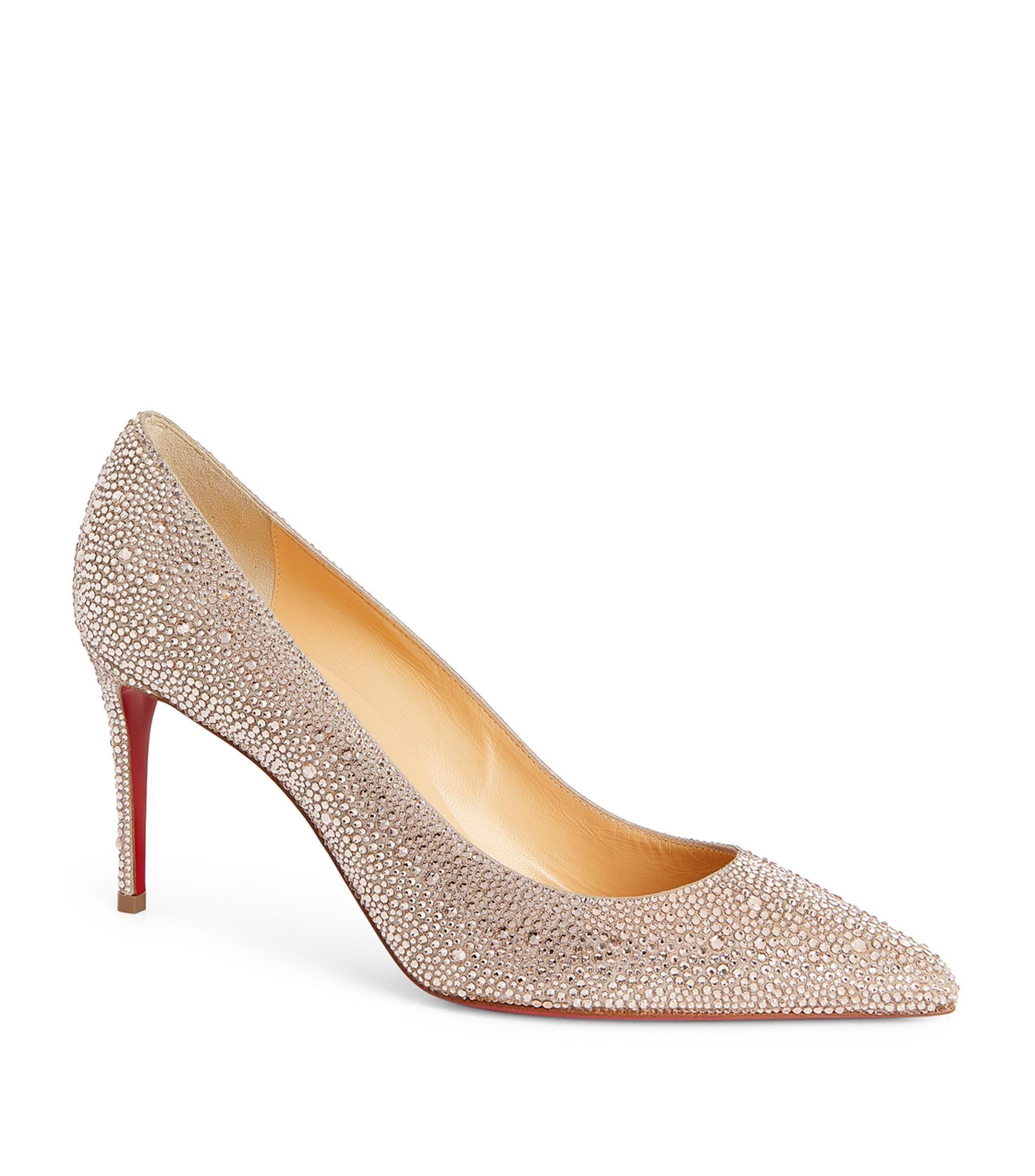 Christian Louboutin Kate Metallic Leather Pumps 85 in White