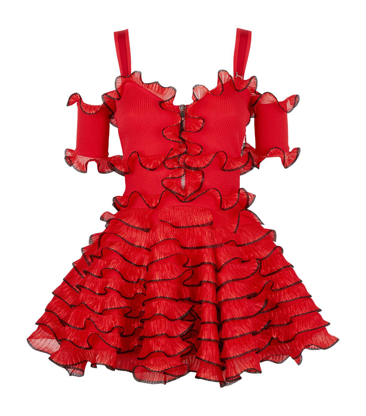 alexander mcqueen ruffle dress