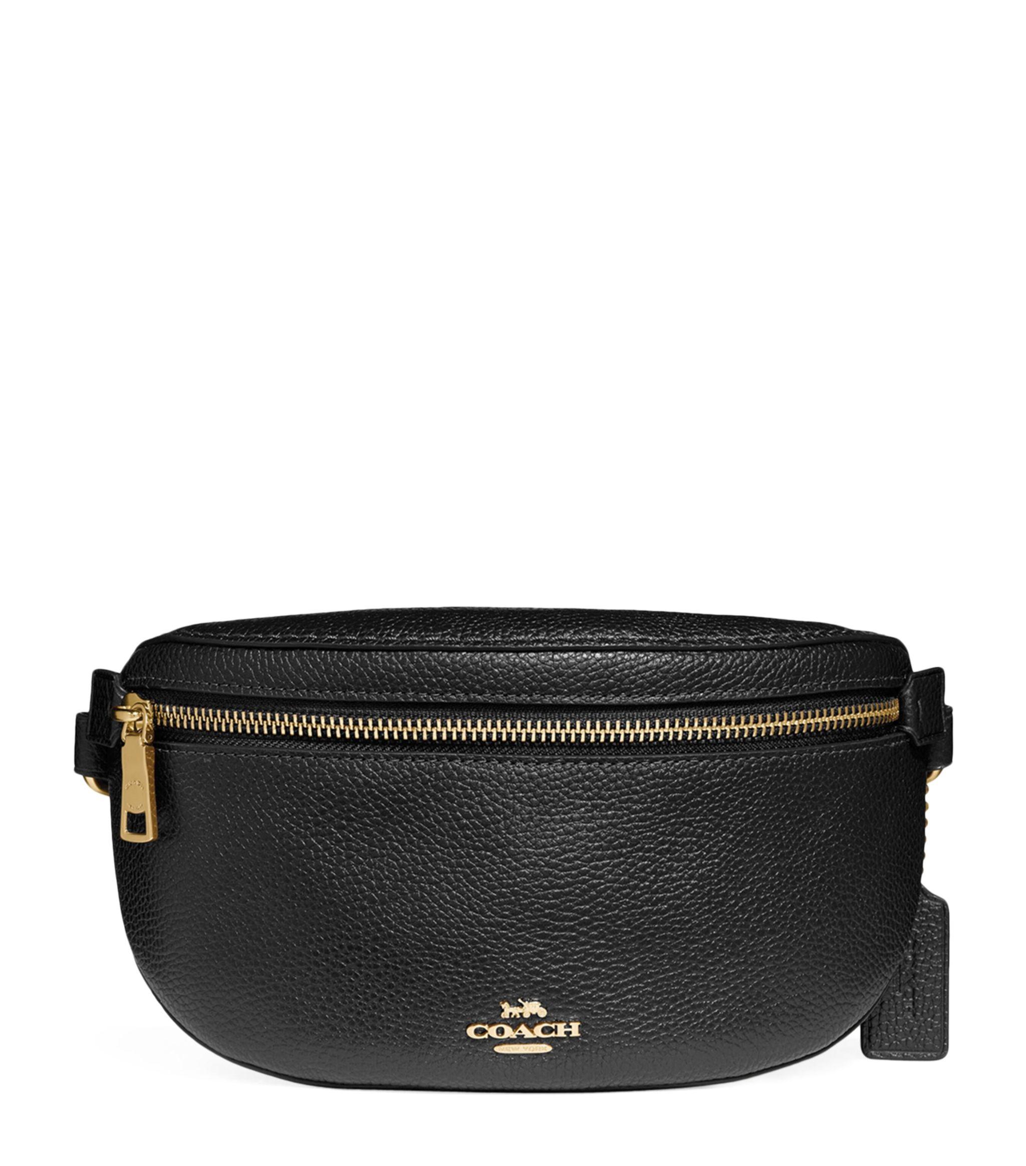 COACH Leather Bethany Belt Bag in Black | Lyst