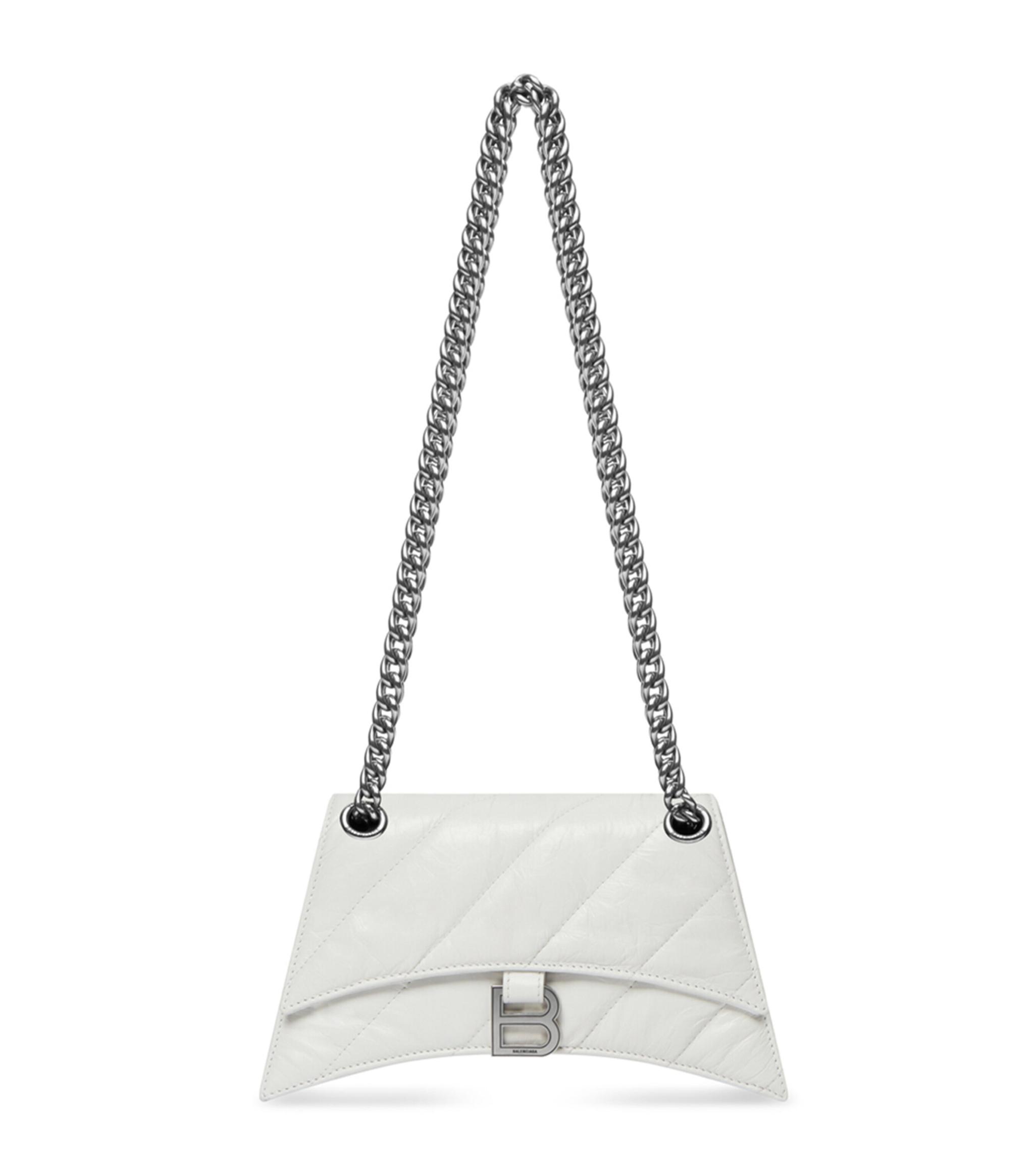 Balenciaga Extra Small Crush Shoulder Bag in White | Lyst