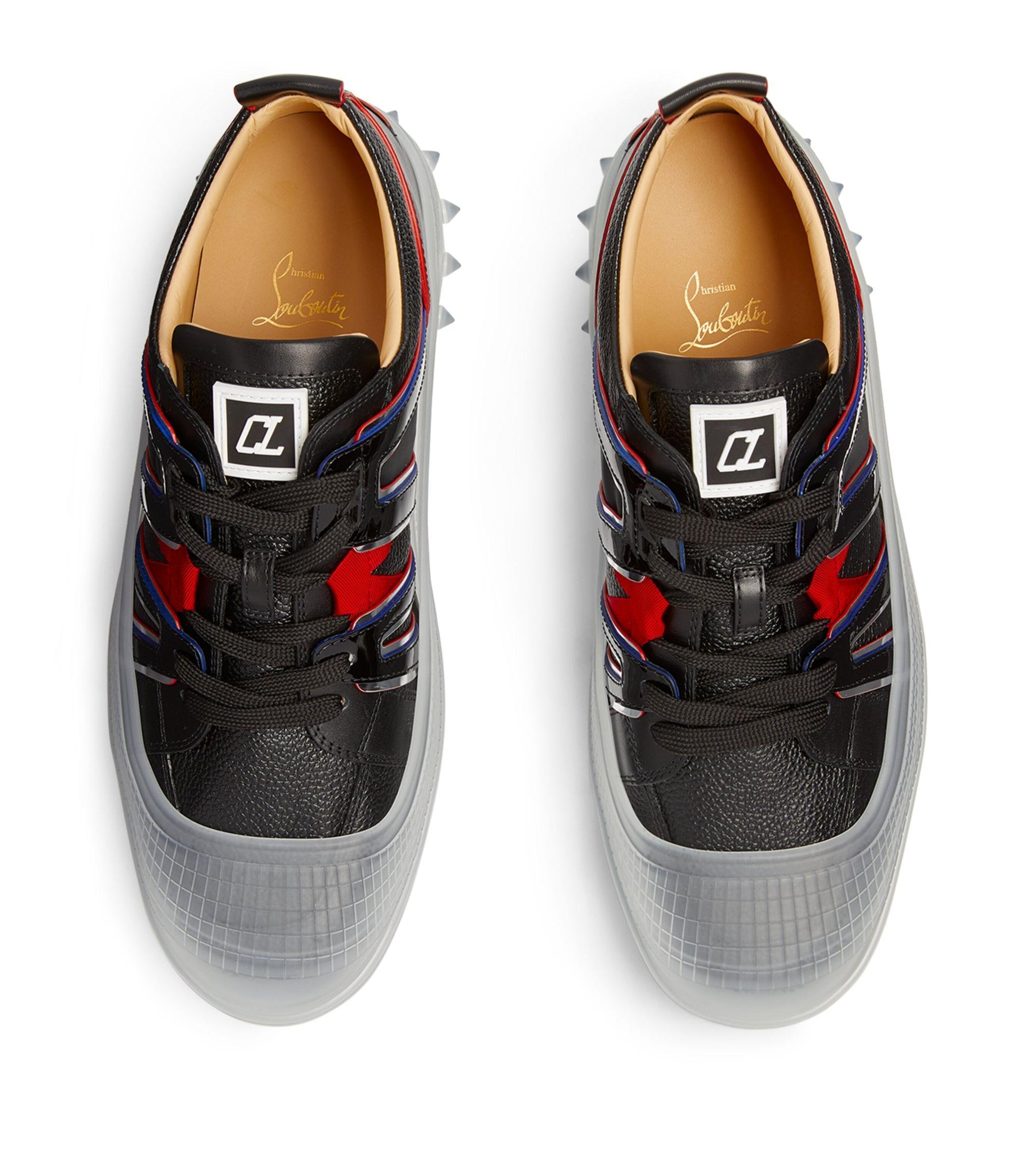 Christian Louboutin Leather Vida Viva Sneakers in Black for Men | Lyst