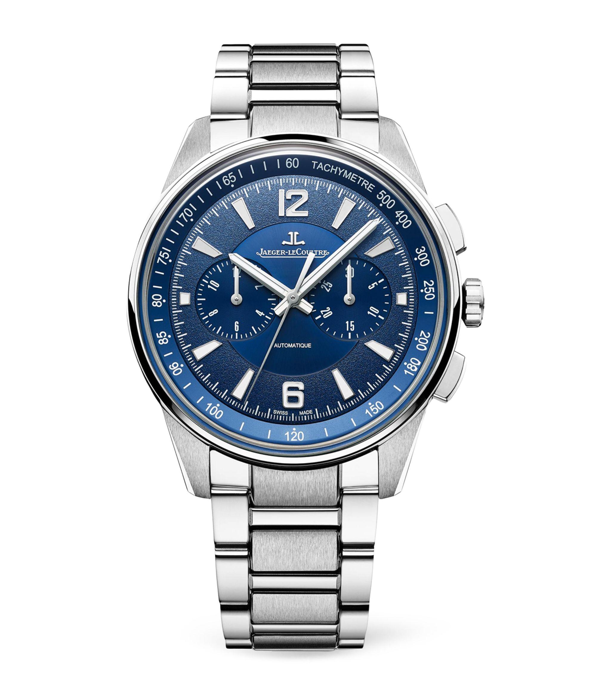 Jaeger-lecoultre Stainless Steel Polaris Chronograph Watch 42mm in Blue for  Men | Lyst Canada