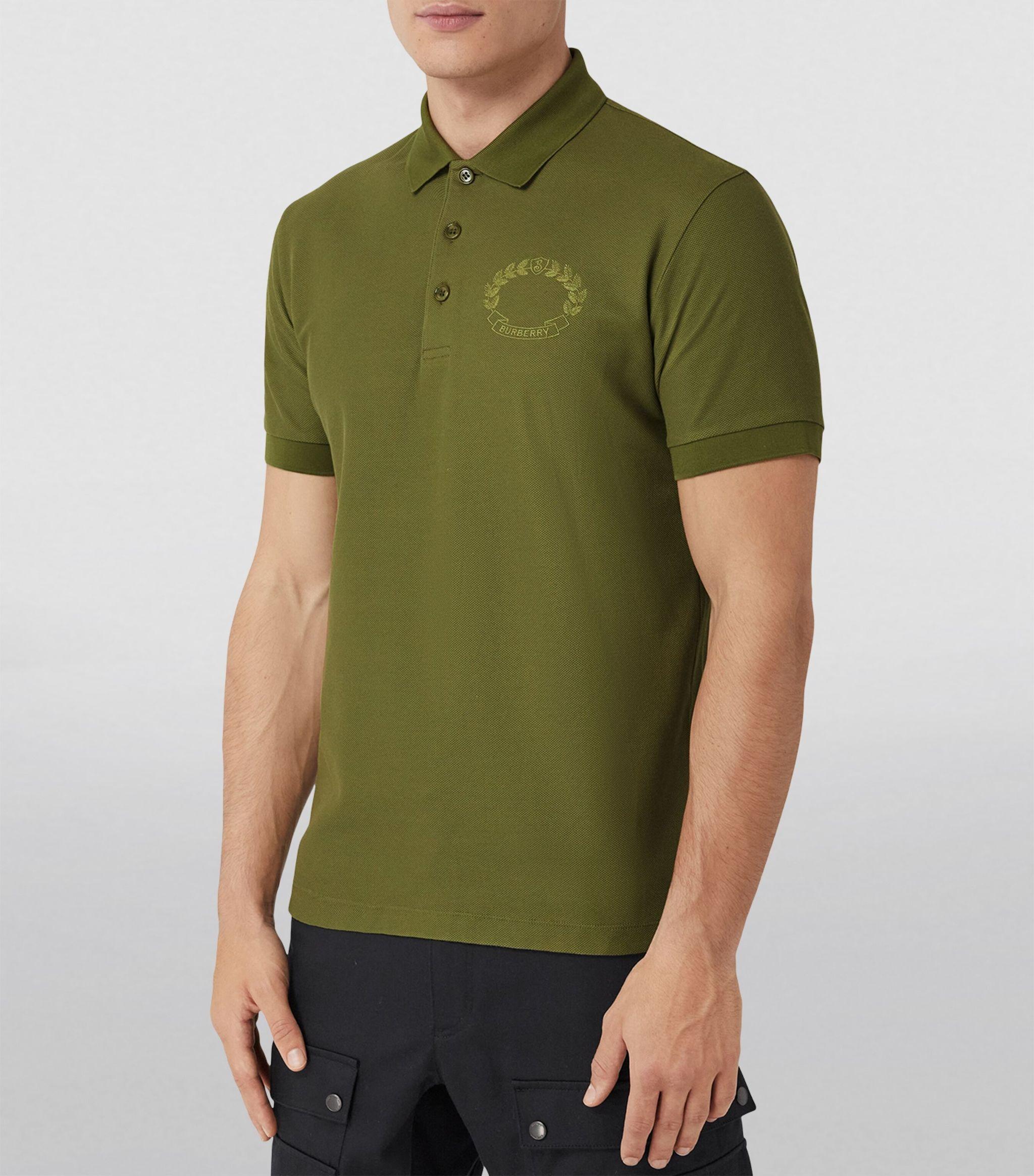 Burberry Oak Leaf Crest Polo Shirt in Green for Men | Lyst