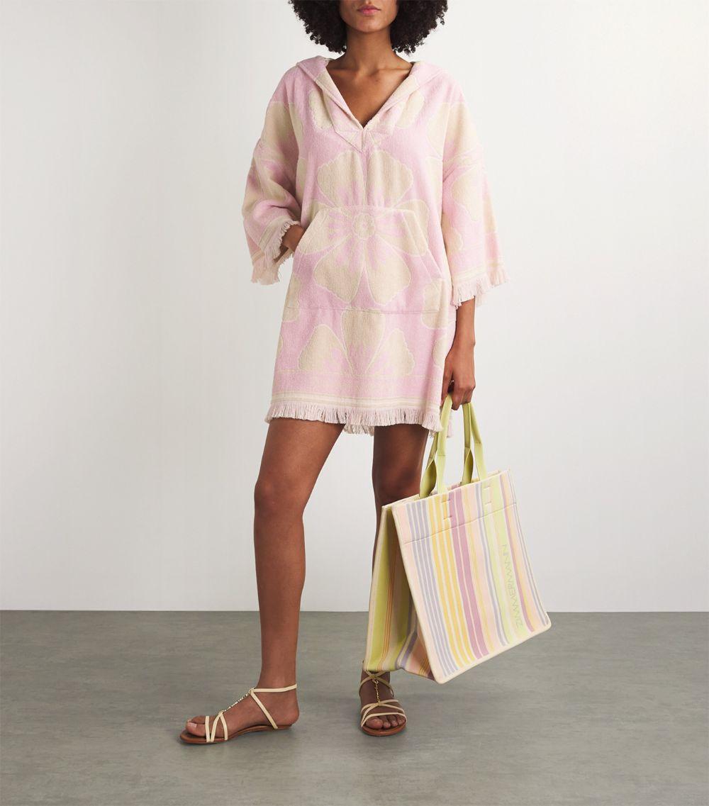 toweling beach dress Towel Dress in Green and Blue Toile – Susan Albright main image 1