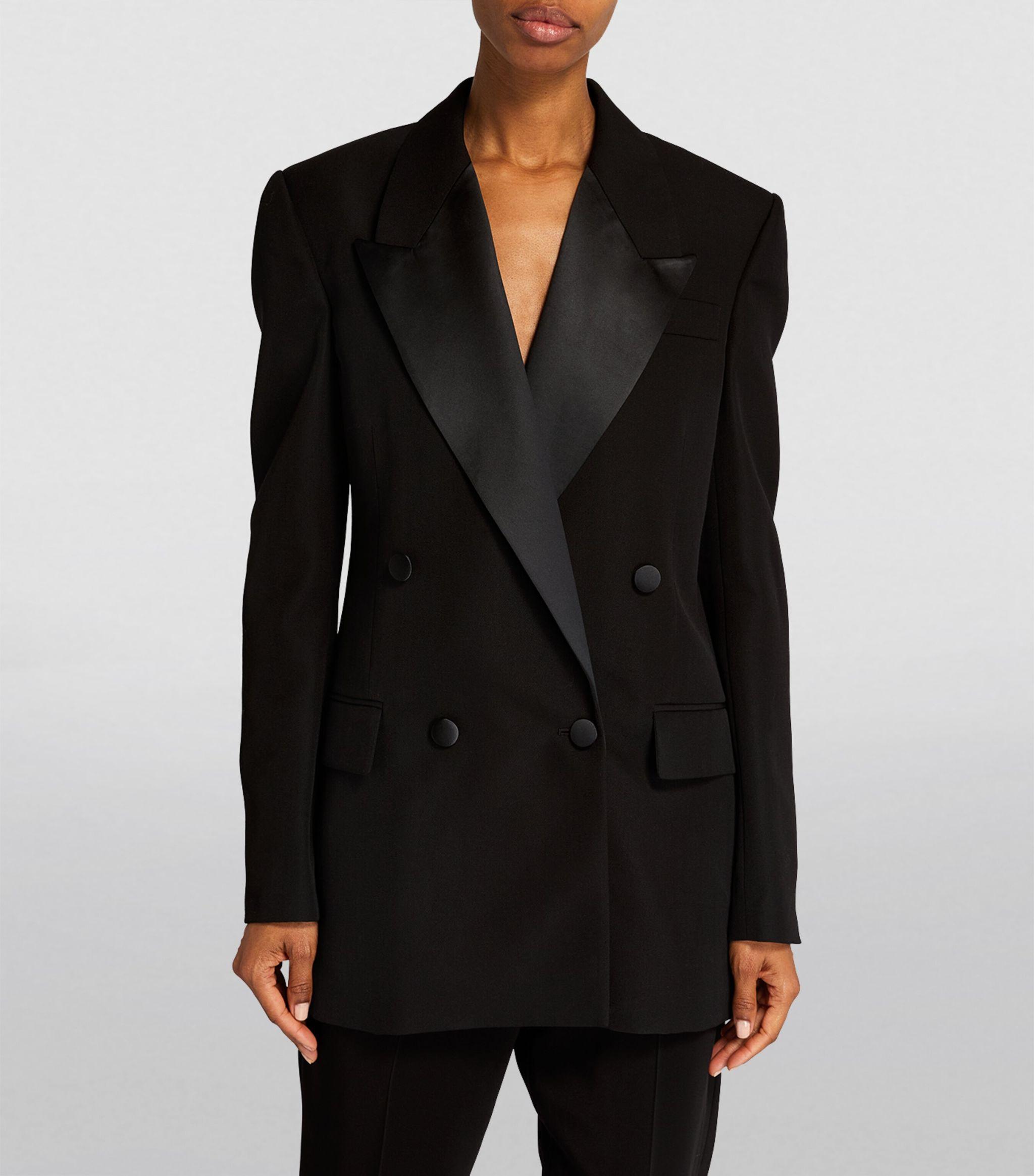 【送料&関税込】Stella McCartney Tuxedo Double-breasted Blaz Double-breasted wool tuxedo jacket in black - Stella Mc