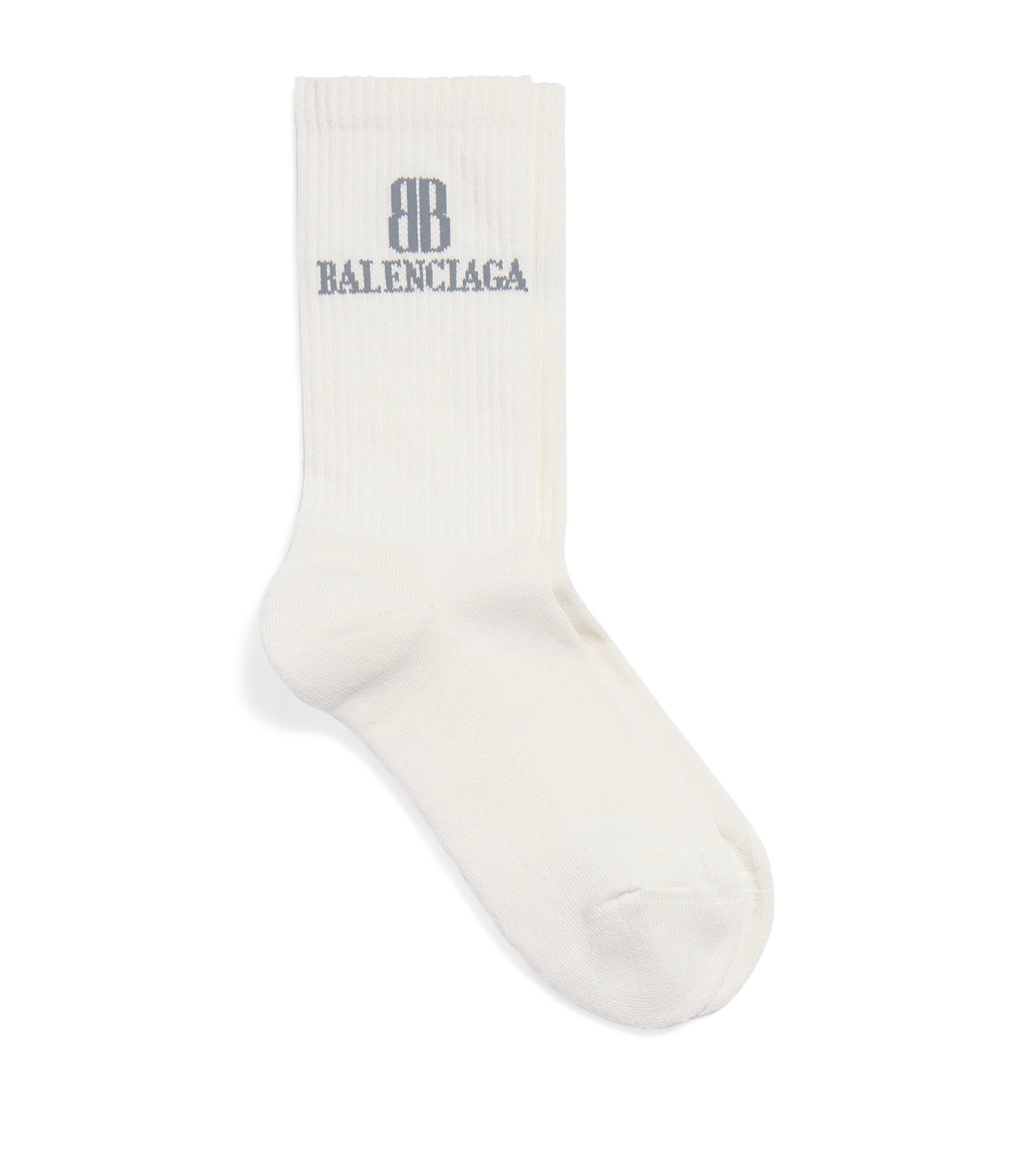 タイツ・ソックス BALENCIAGA 'Laurel Classic' socks Pink Balenciaga Laurel Classic Socks - White | Editorialist
