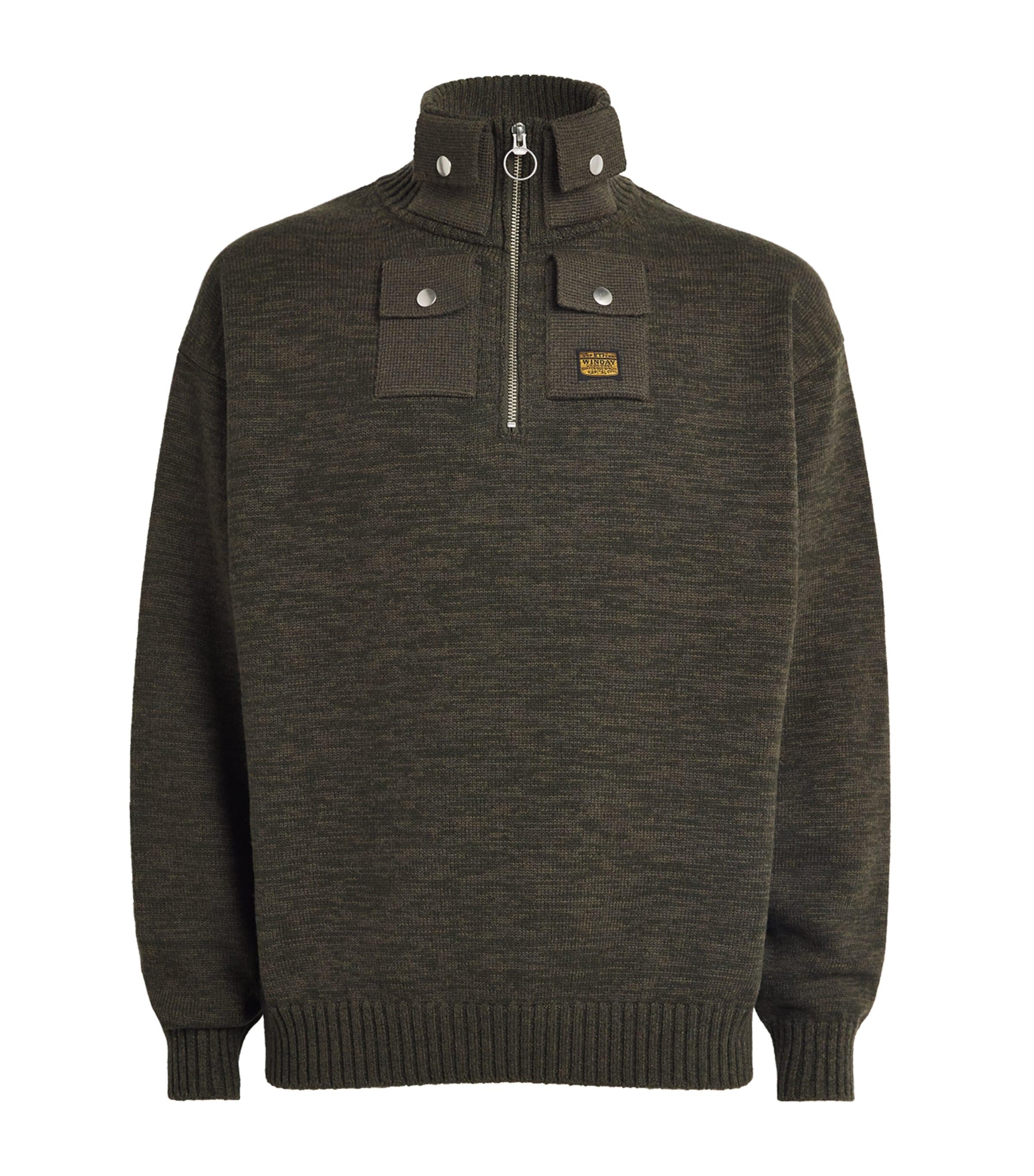 Kapital Wool Nickle Half-Zip Sweater in Green for Men | Lyst UK