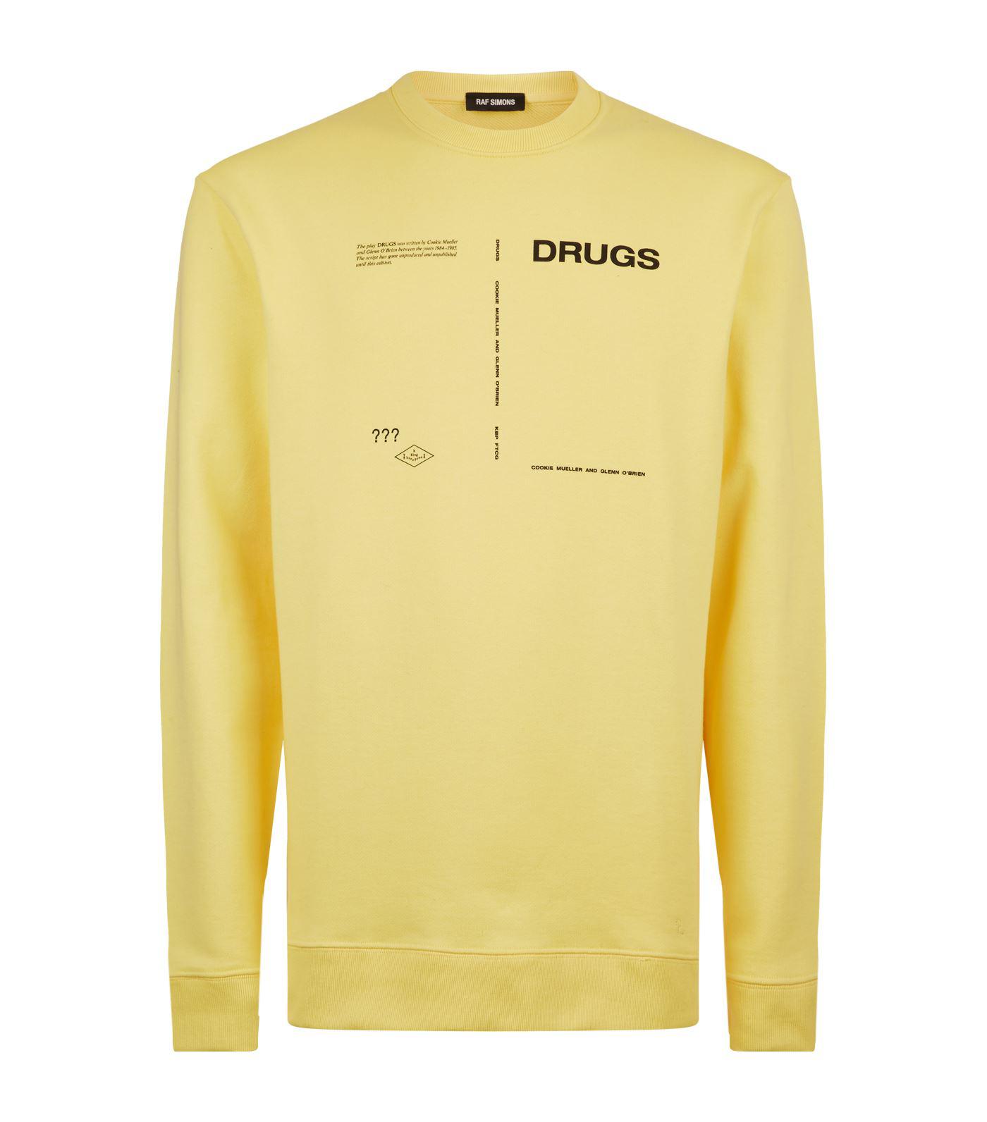 raf simons drugs sweatshirt