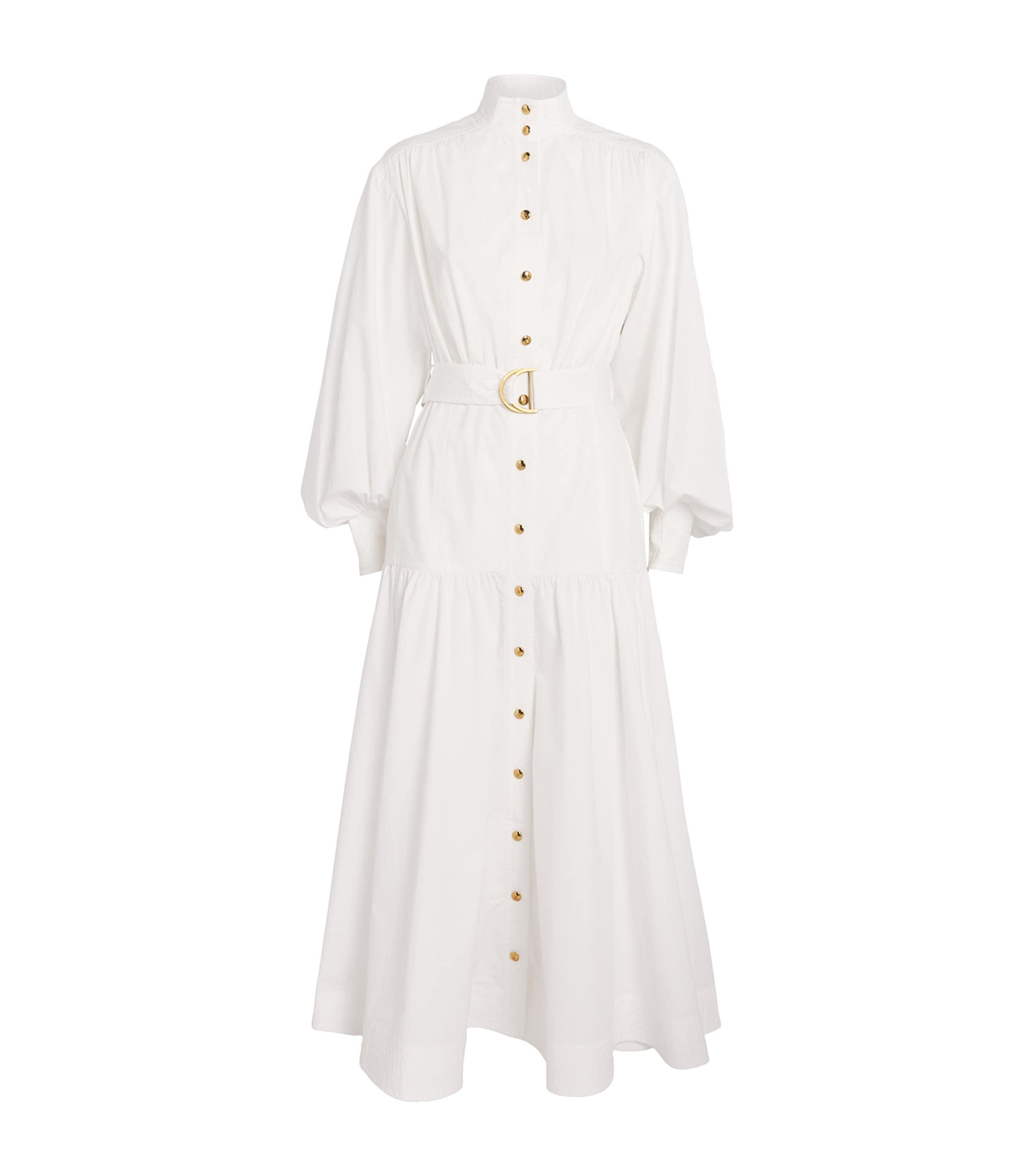 Zimmermann Utility Midi Dress in White | Lyst