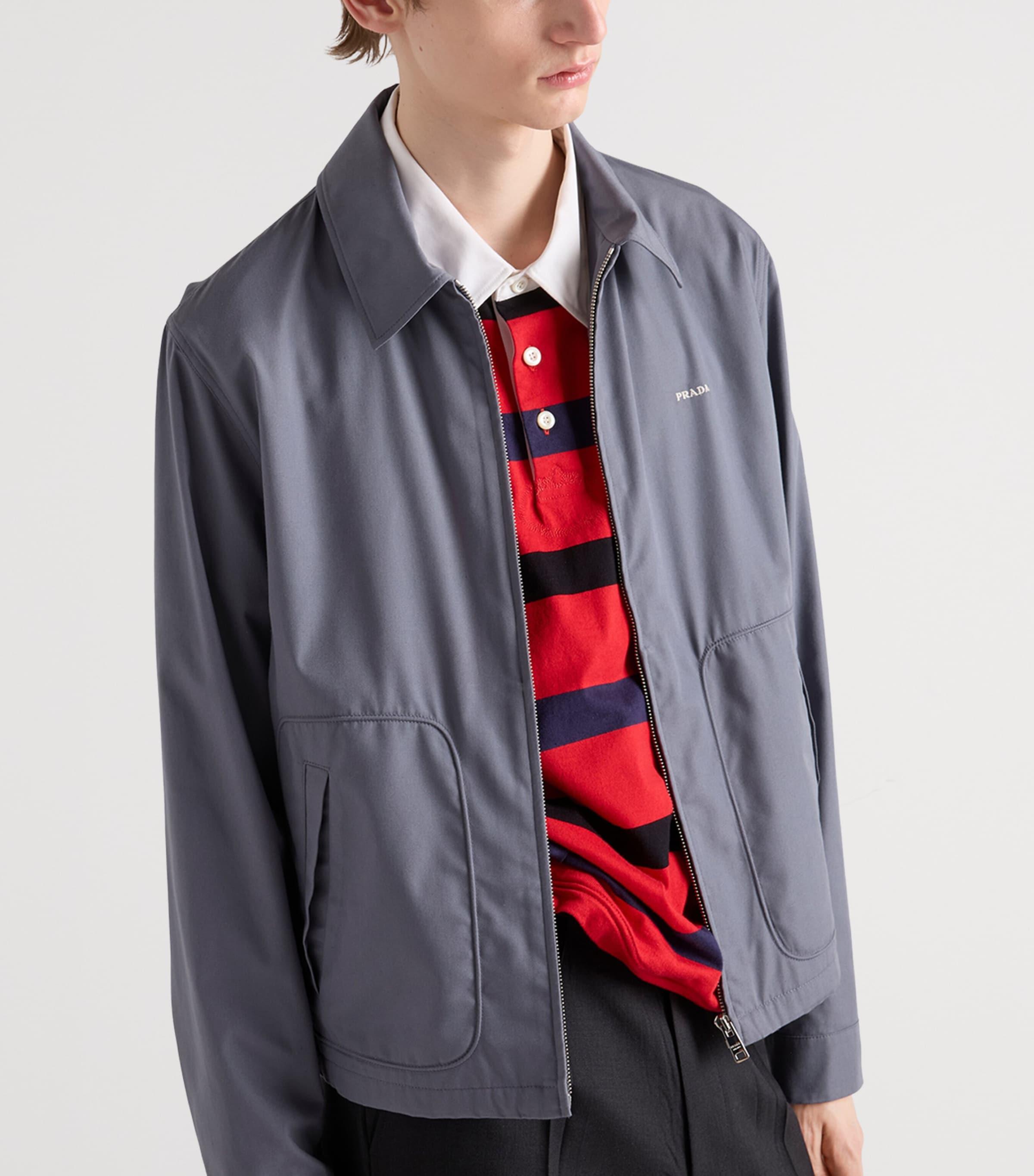 ジャケット・アウター PRADA archive Cotton Zip Up Blouson Grey Prada Technical Cotton Zip-Up Blouson Jacket in Grey for Men