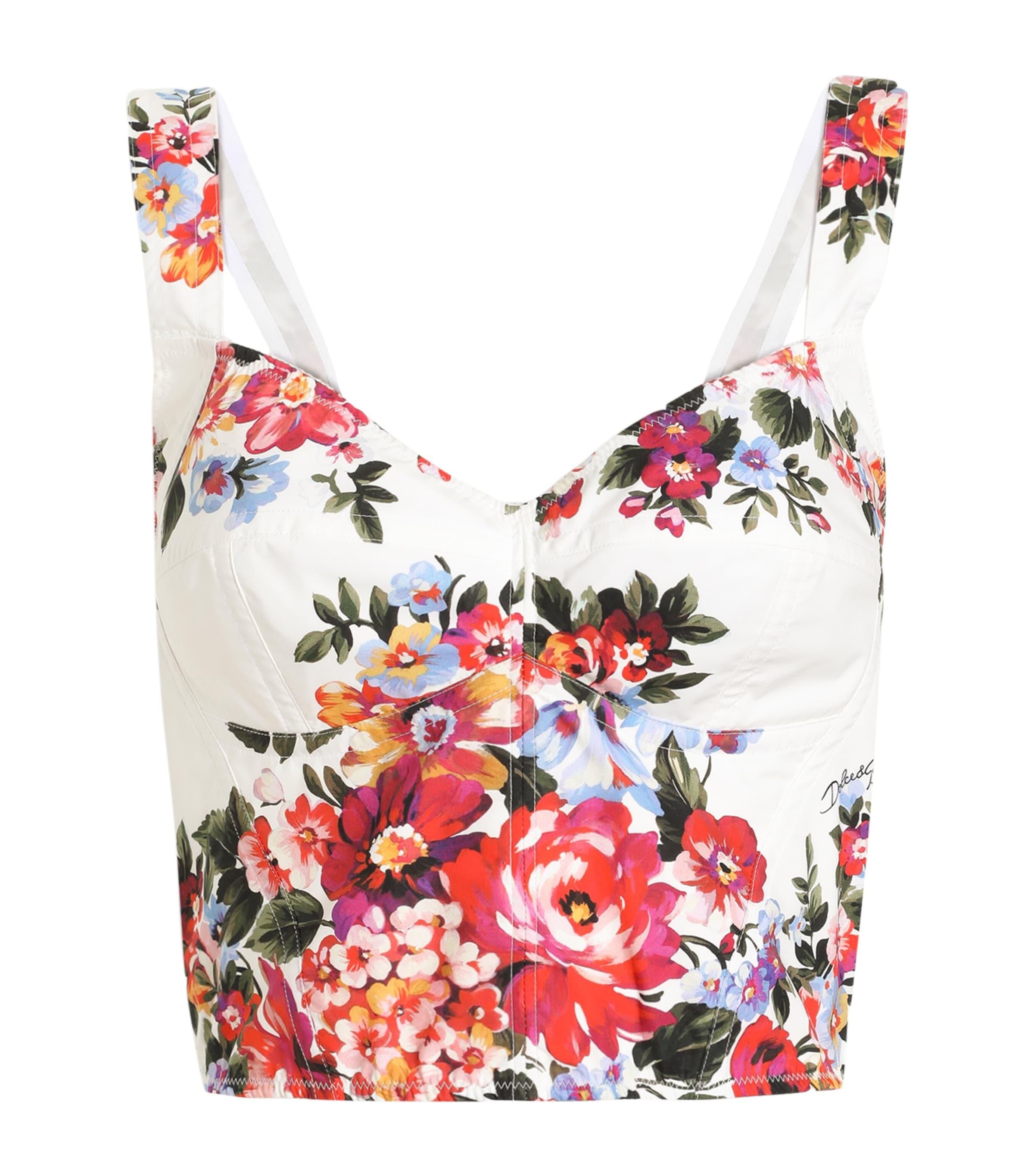 Dolce&amp;Gabbana フラワープリント ノースリーブ タンクトップ D&G Red Tank Top 