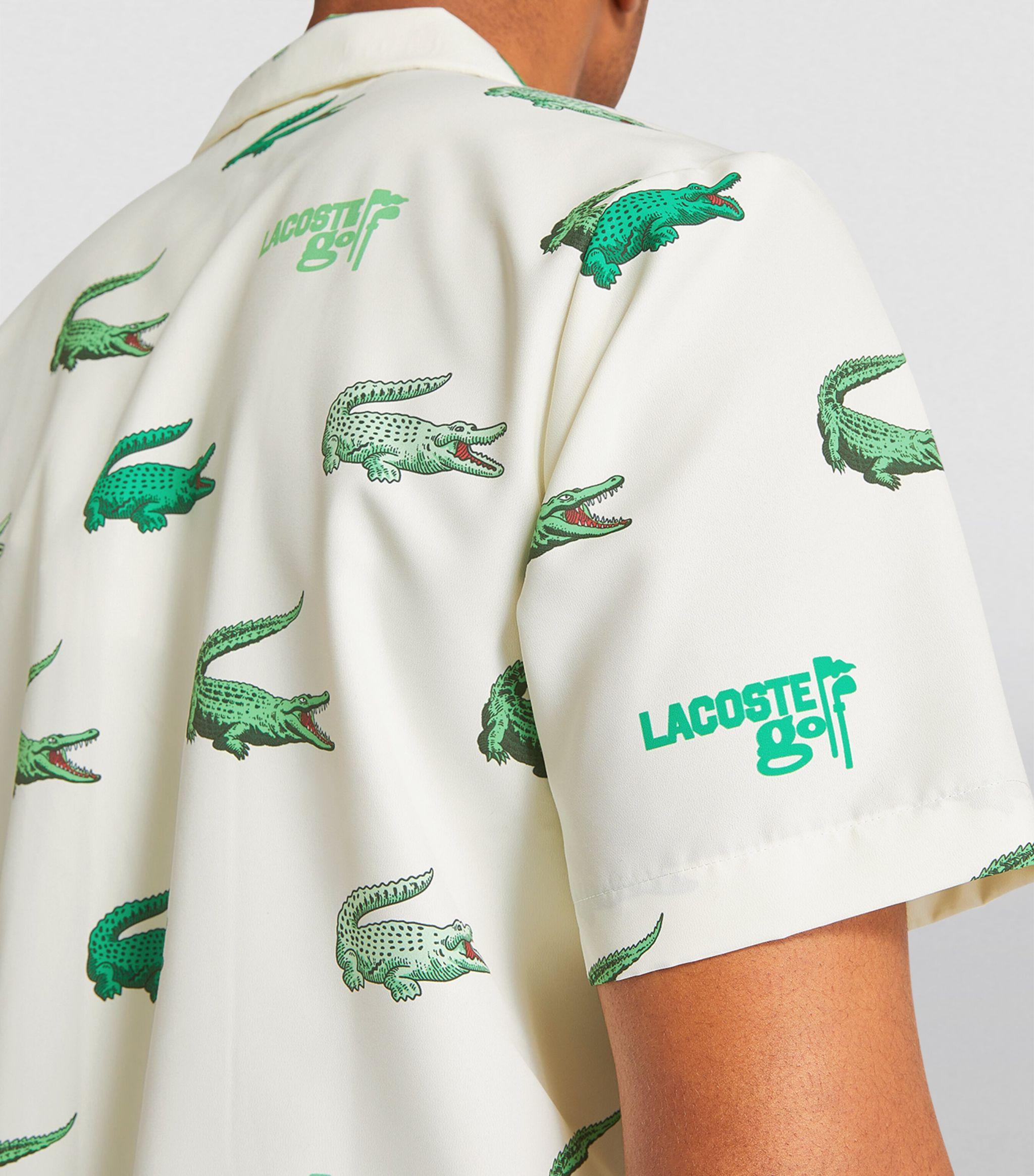Lacoste Crocodile Print Shirt in Green for Men | Lyst