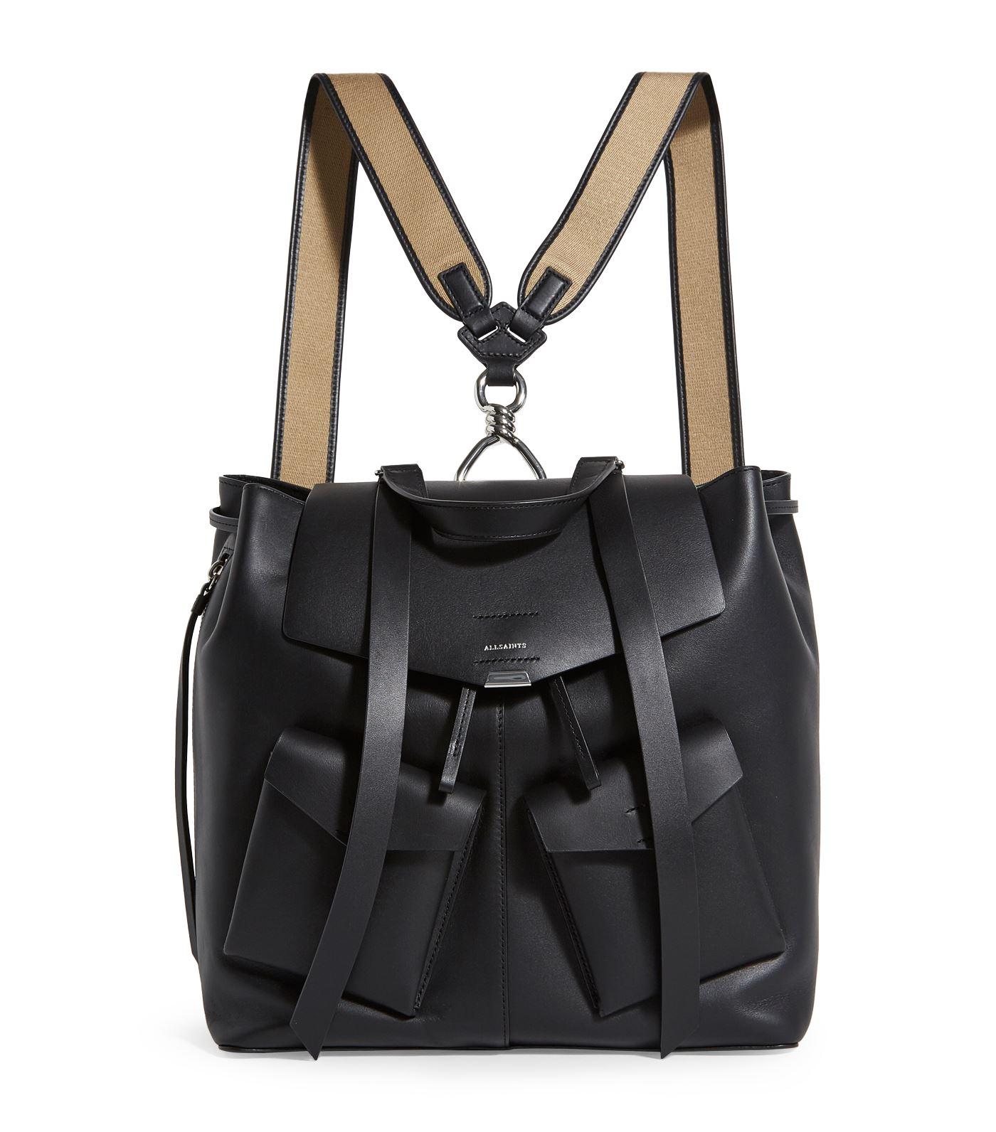 AllSaints Darcy Leather Backpack in Black | Lyst