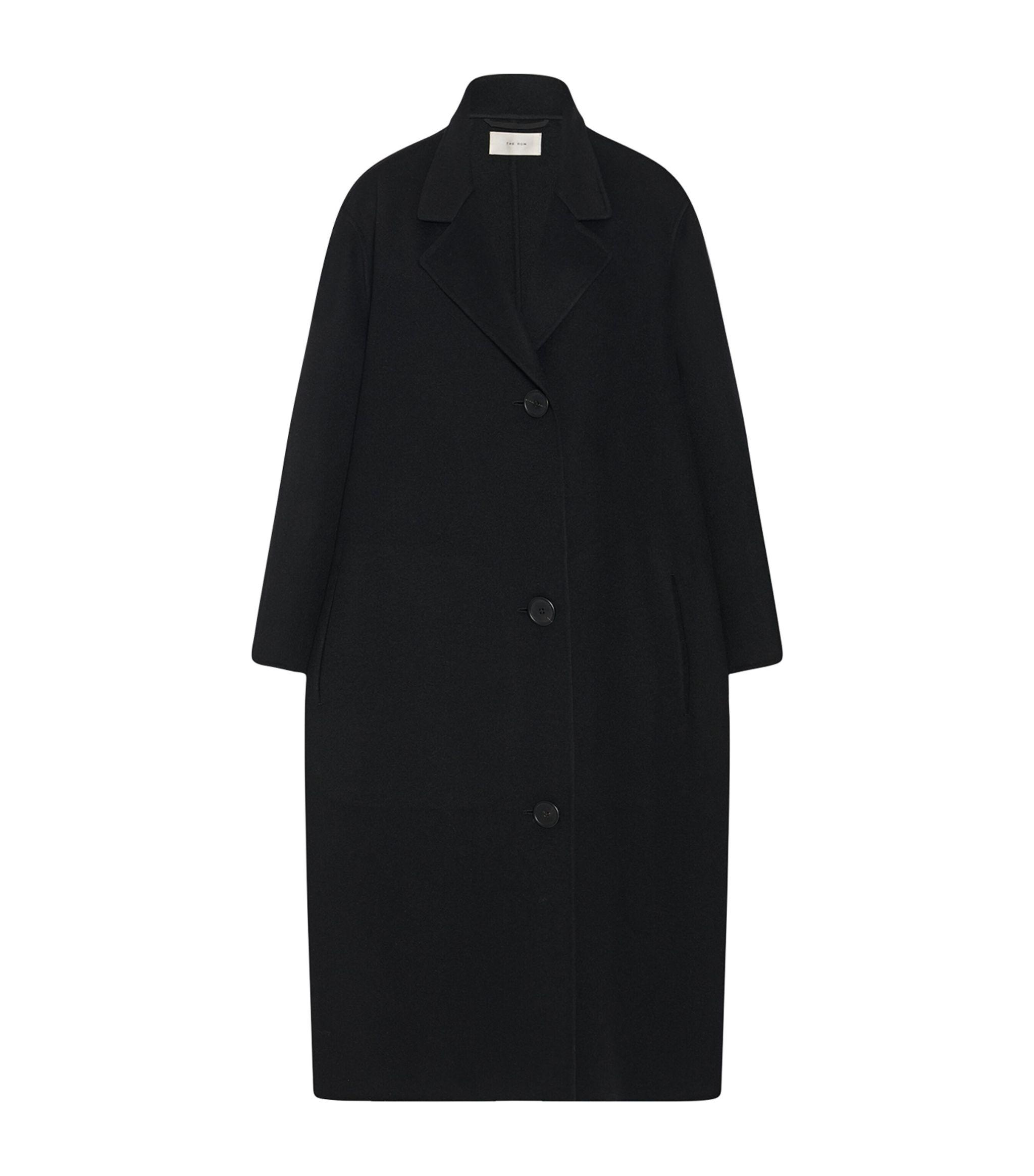 The Row Oversized Cashmere Notched Coat in Black | Lyst