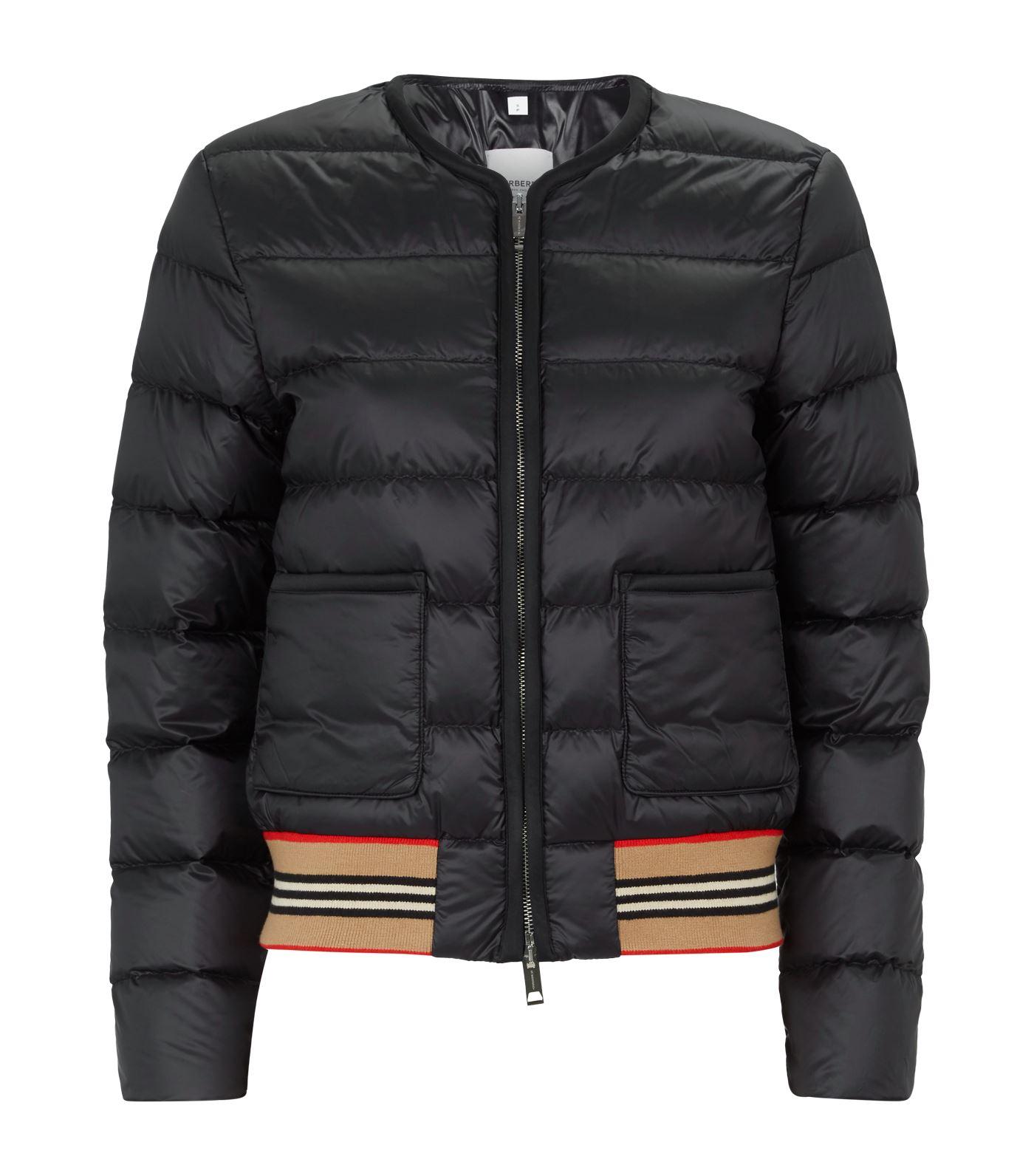 Detachable sleeve icon stripe detail puffer jacket sales