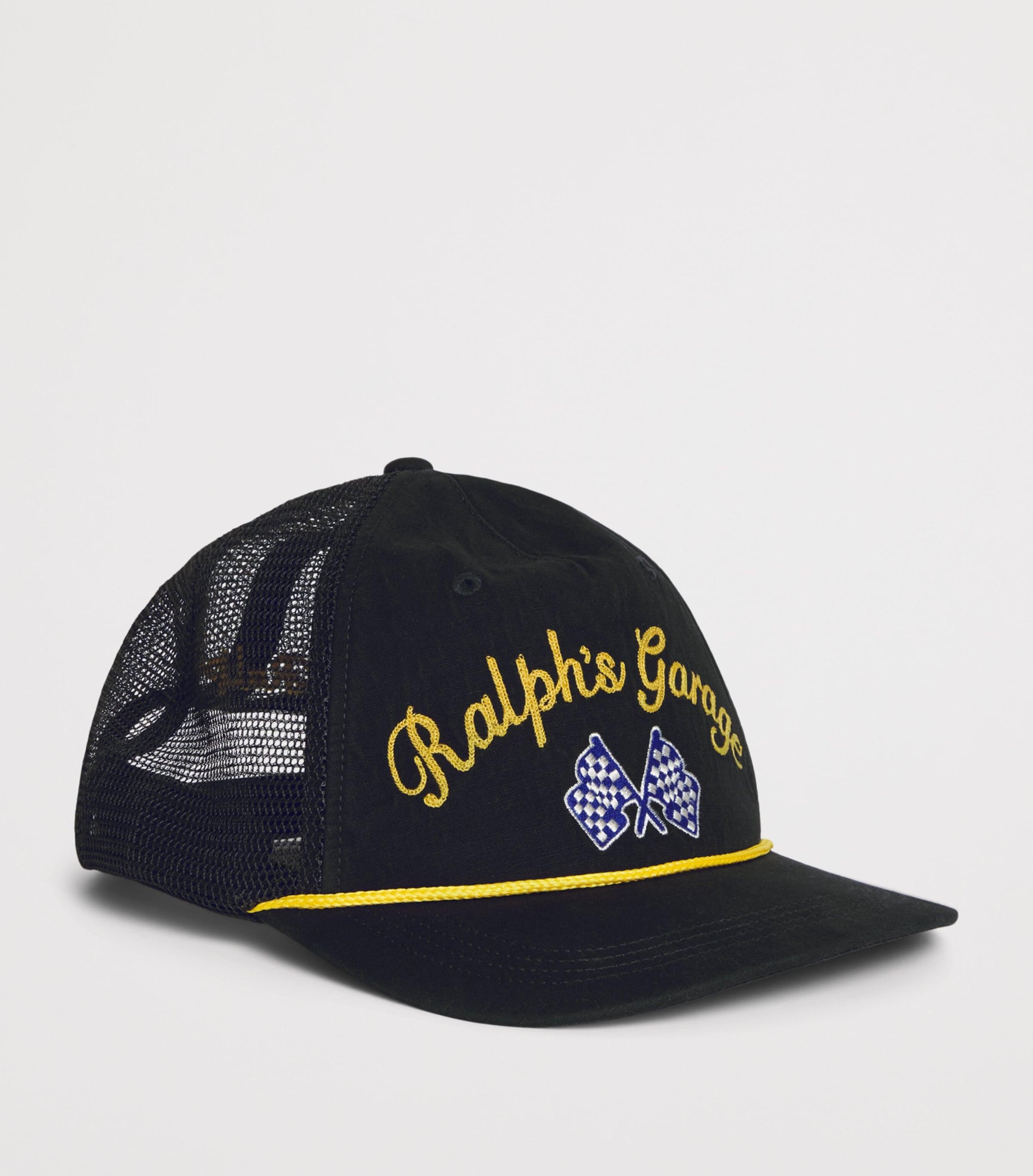 Polo Ralph Lauren Canvas Ralph's Garage Trucker Cap in Black