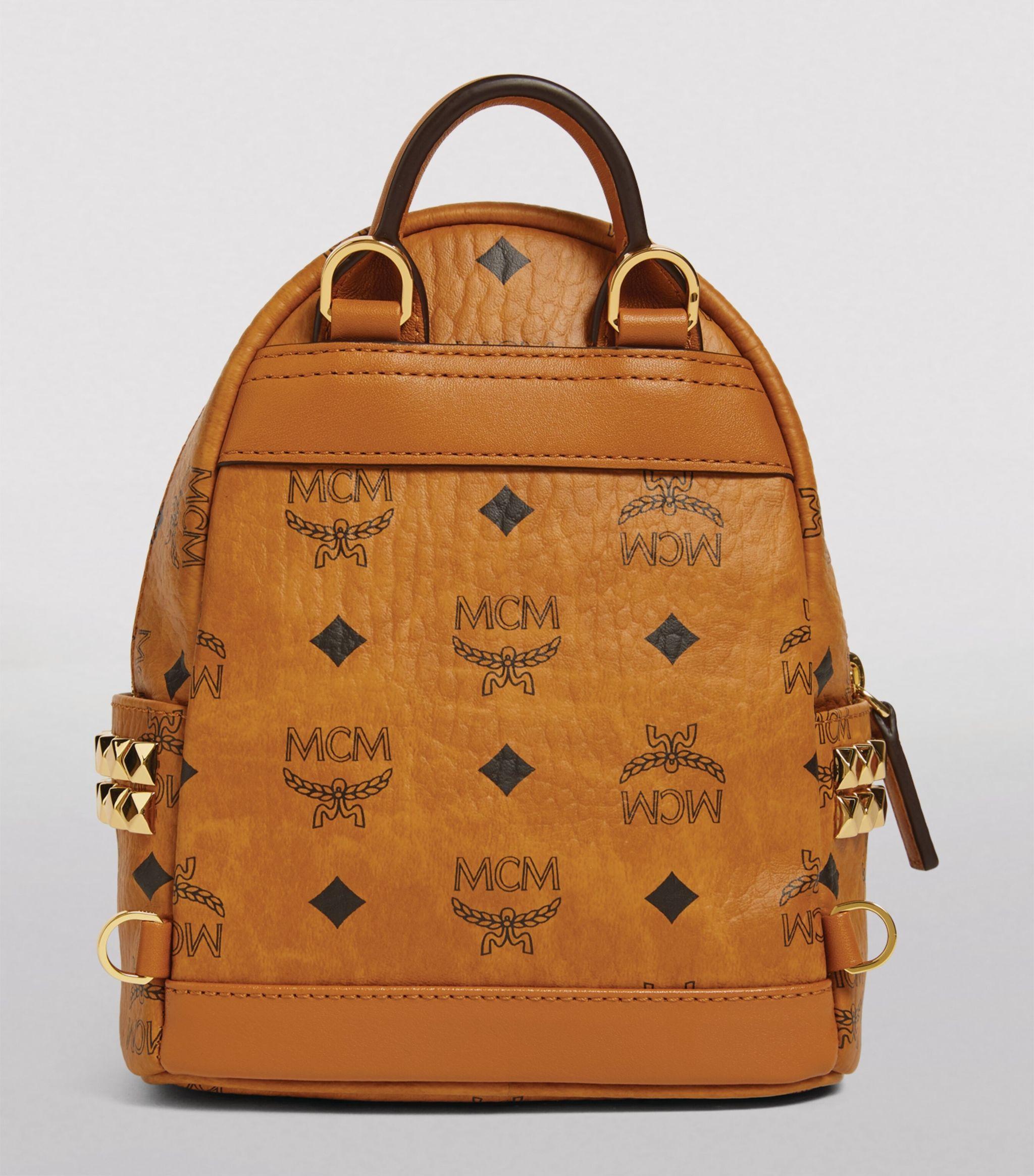 MCM X Mini Visetos Print Stark Backpack in Brown | Lyst