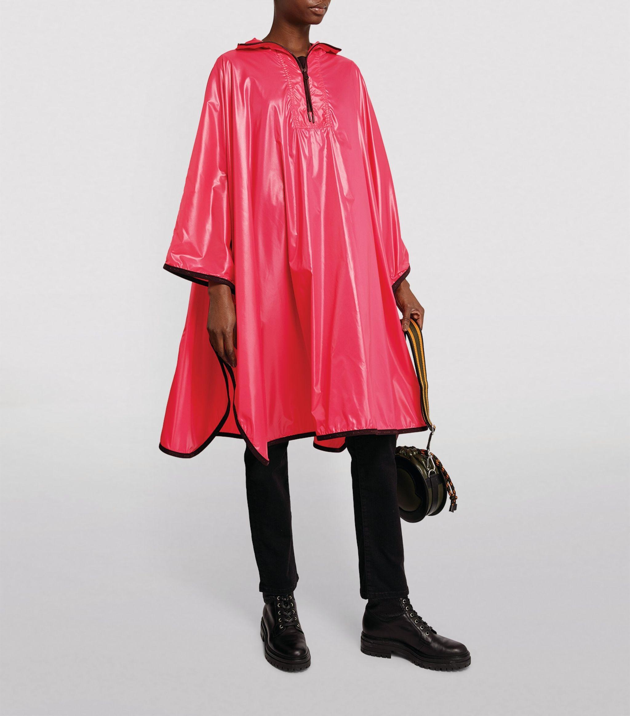 Moncler Synthetic Waterproof Poncho in Nude (Red) - Lyst