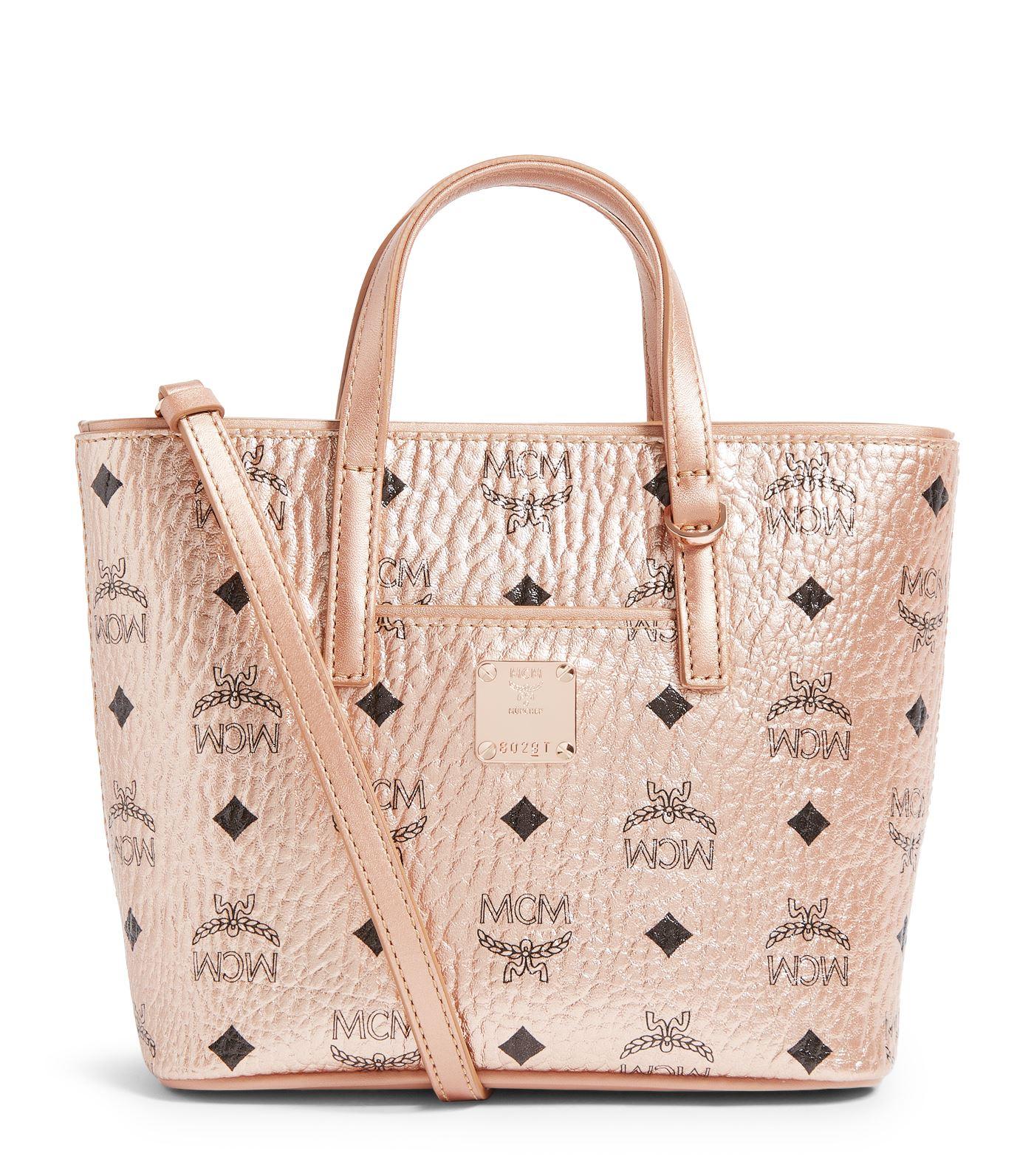metallic mcm tote