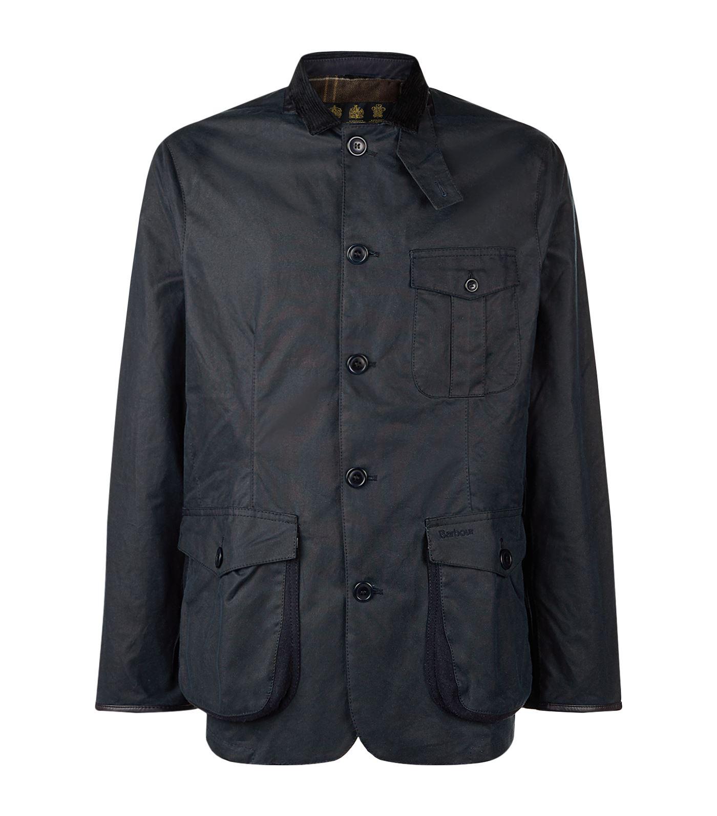 Barbour Cotton Dalkeith Waxed Jacket in Navy (Blue) for Men - Lyst