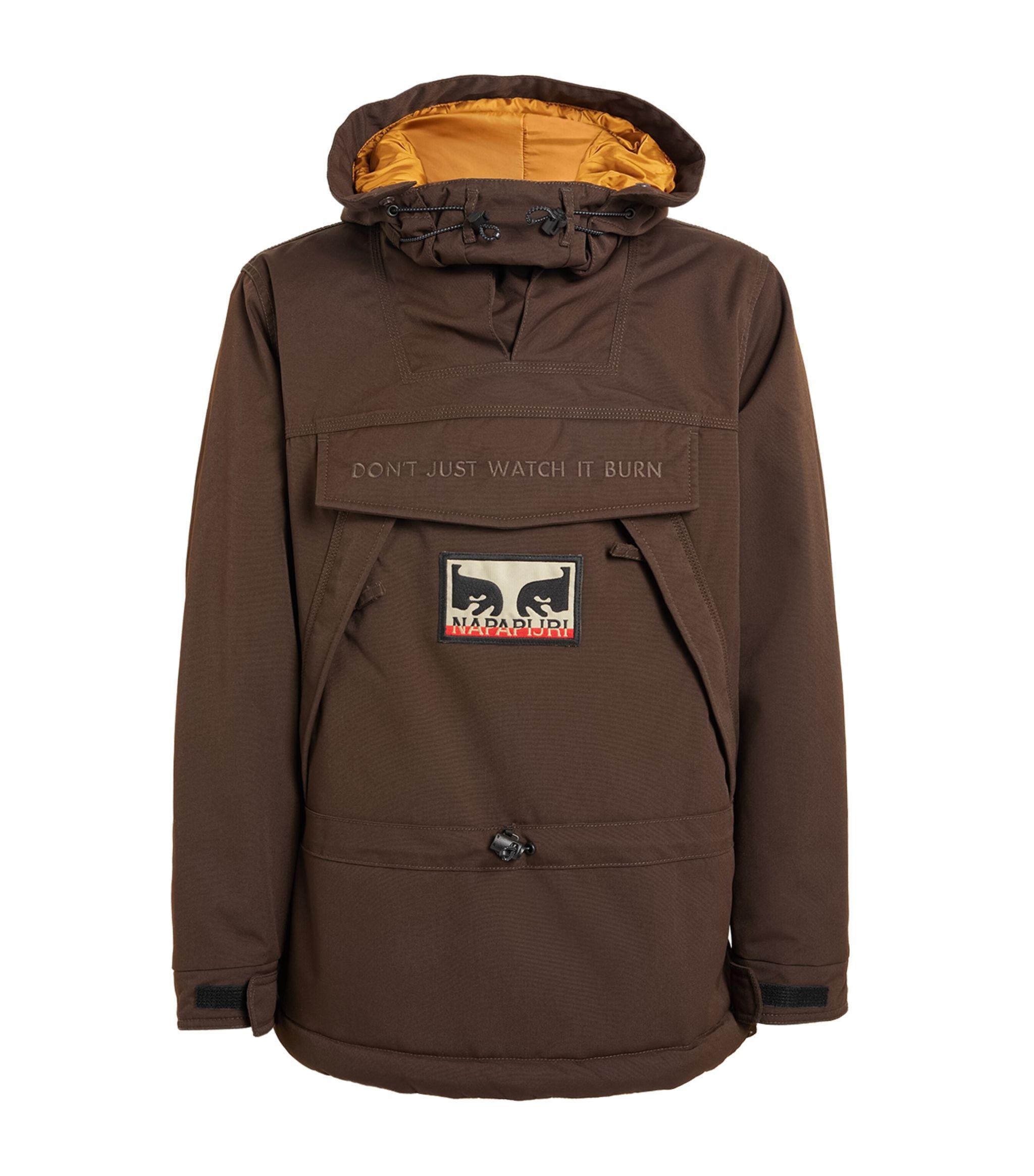 Napapijri X Obey Skidoo Hooded Jacket in Brown for Men Lyst