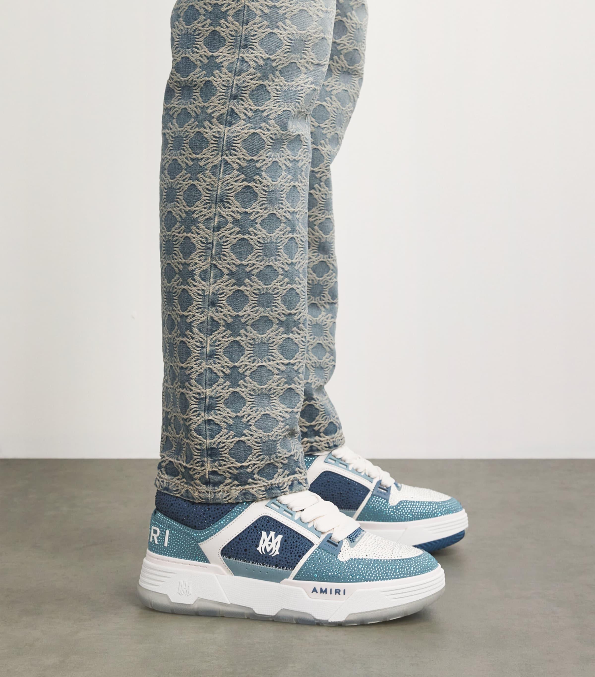 Amiri Crystal-Embellished Ma-1 Sneakers in Blue for Men | Lyst