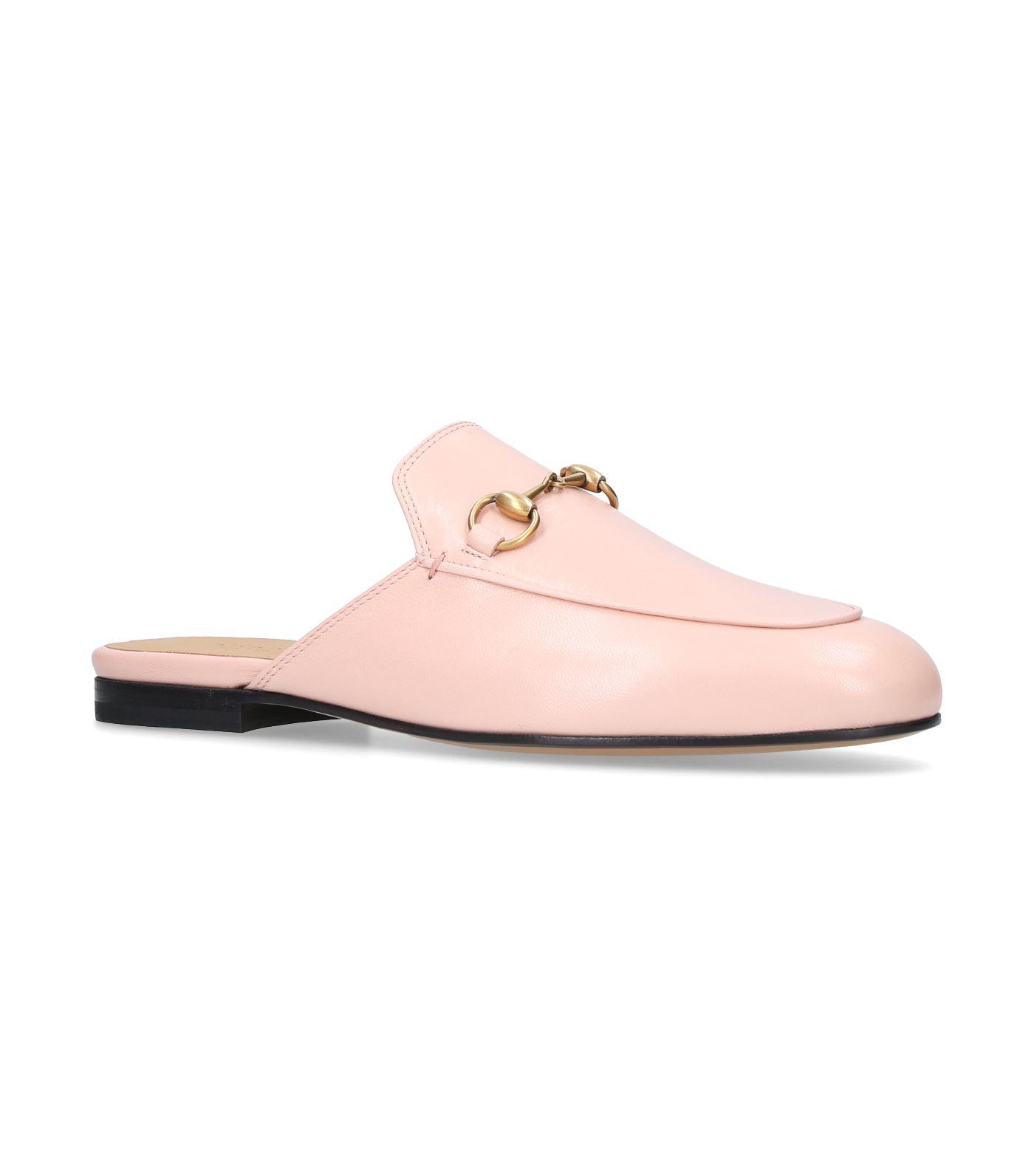 Gucci Leather Princetown Slippers in Pink - Lyst