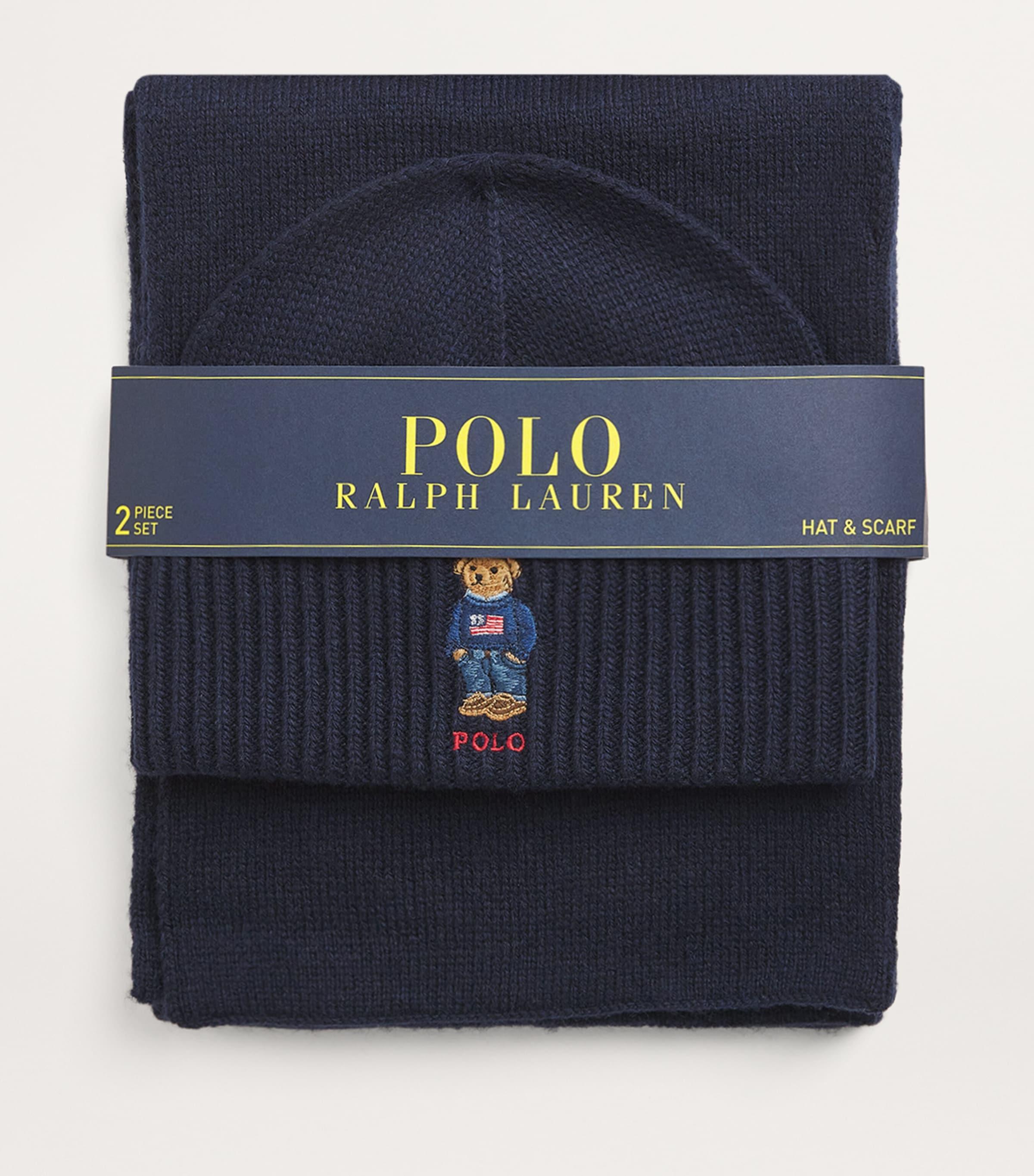 Polo ralph lauren hat and scarf set hotsell