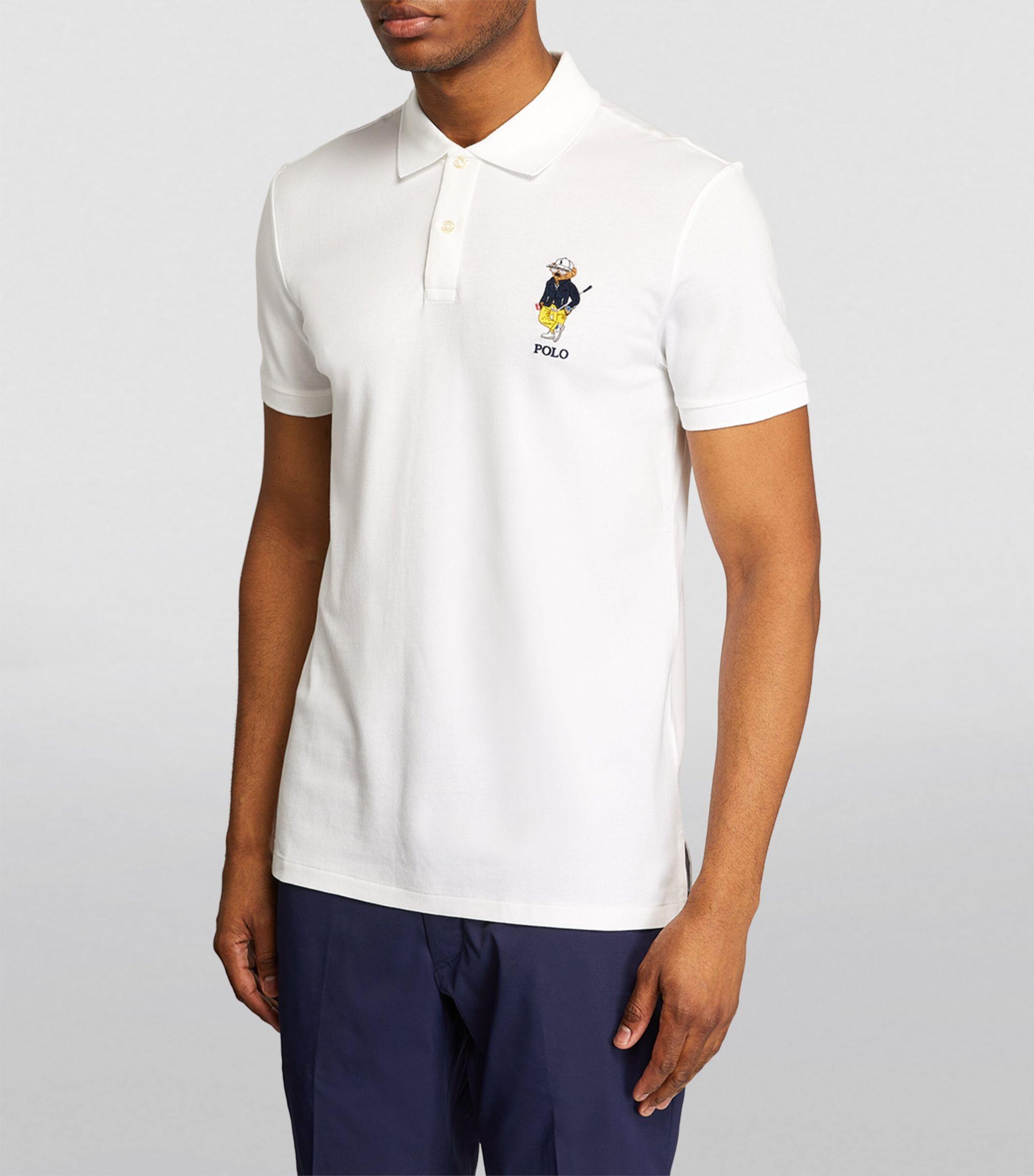 RLX Ralph Lauren Golf Polo Bear Polo Shirt in White for Men | Lyst
